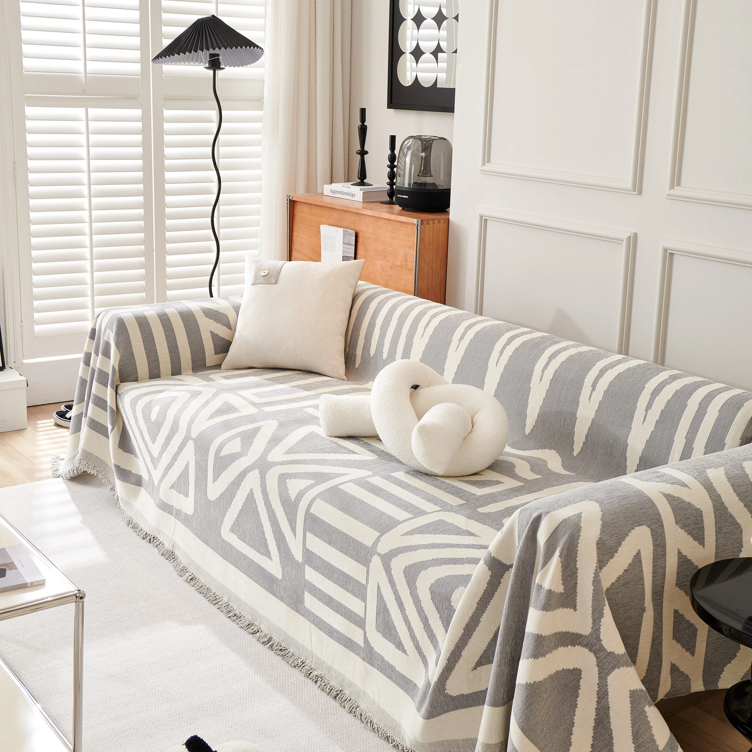 Chenille Geometric Sofa Throw Blanket, Boho Washable Furniture Throw Covers for Sofa - Image 112