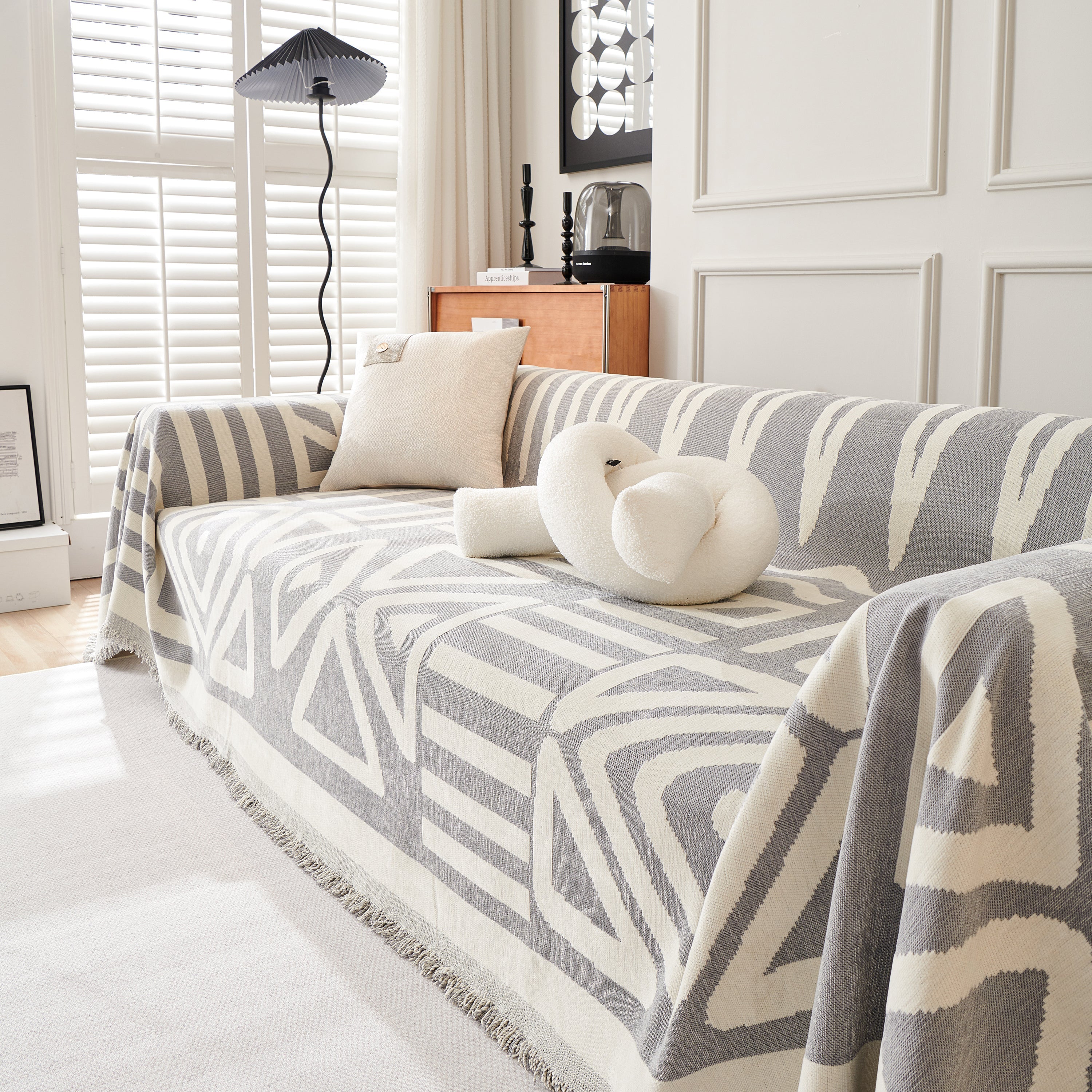 Chenille Geometric Sofa Throw Blanket, Boho Washable Furniture Throw Covers for Sofa - Image 113
