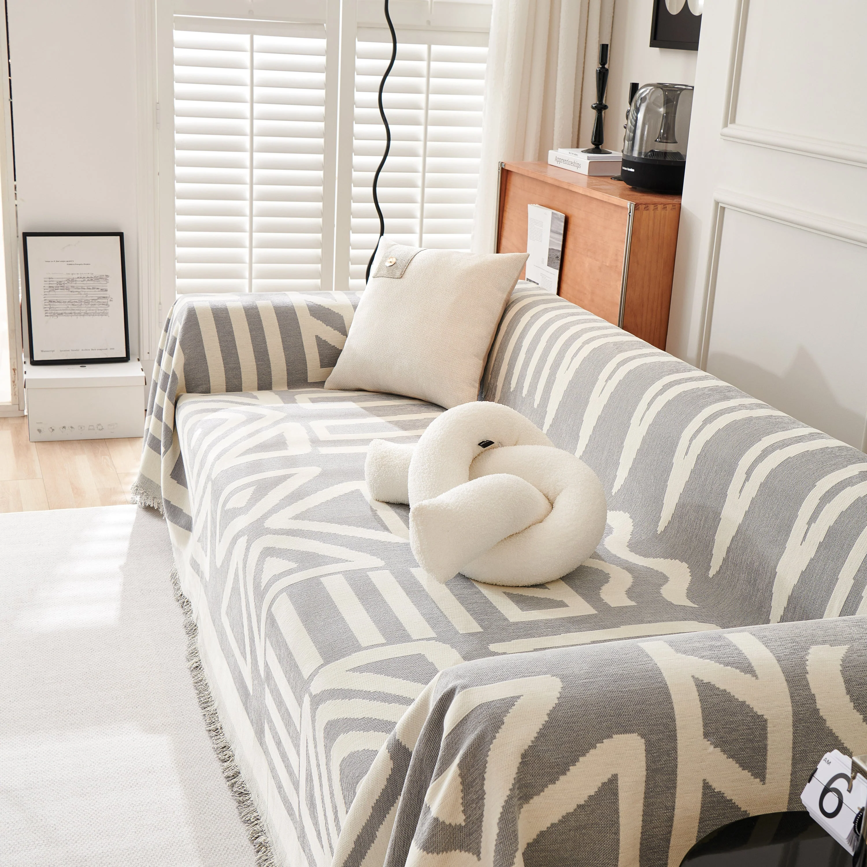 Chenille Geometric Sofa Throw Blanket, Boho Washable Furniture Throw Covers for Sofa - Image 114