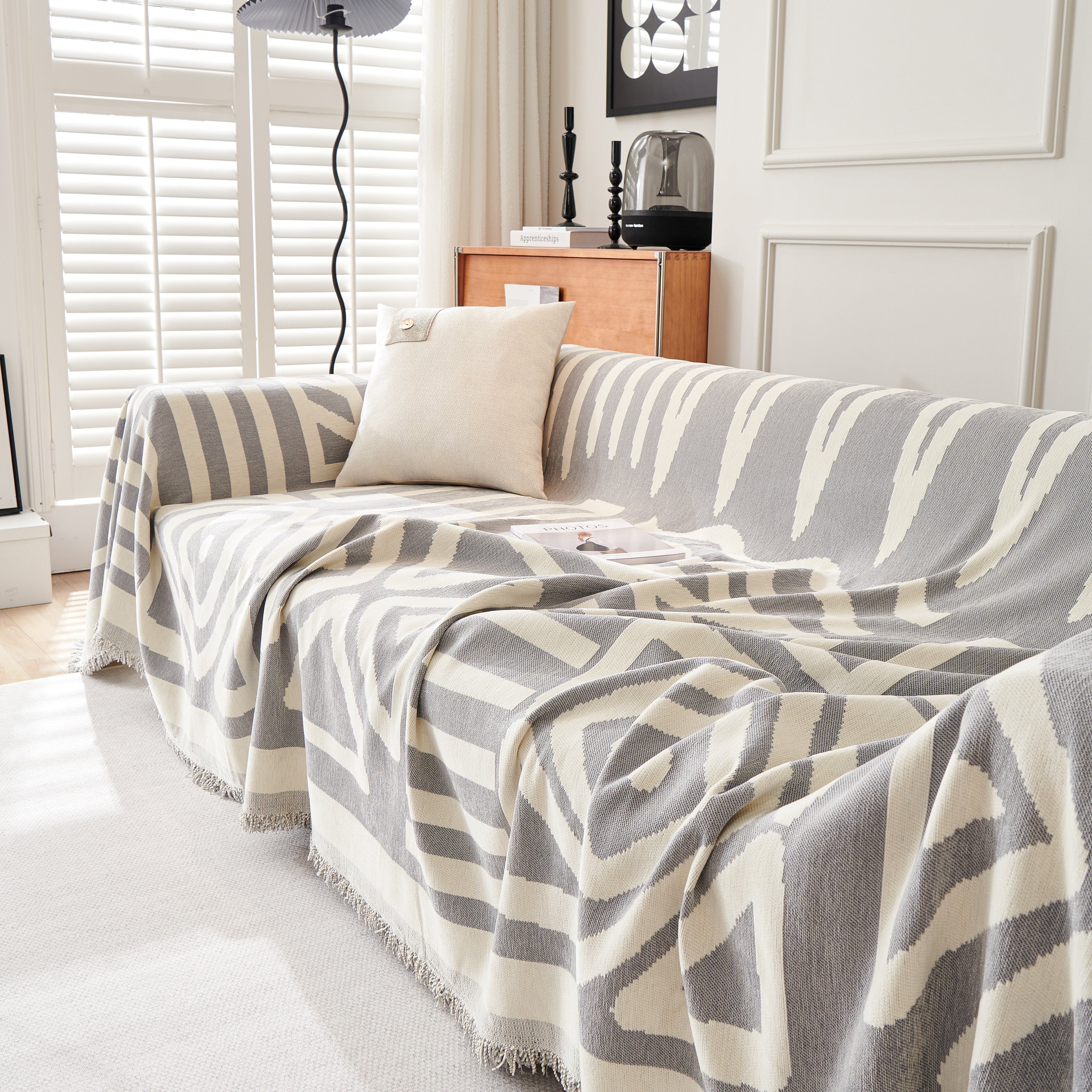 Chenille Geometric Sofa Throw Blanket, Boho Washable Furniture Throw Covers for Sofa - Image 115