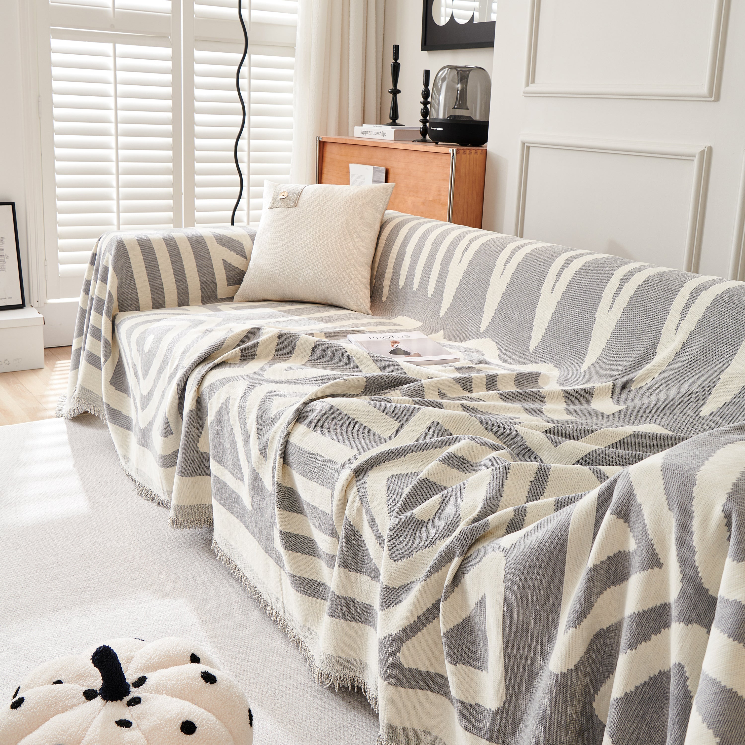 Chenille Geometric Sofa Throw Blanket, Boho Washable Furniture Throw Covers for Sofa - Image 116