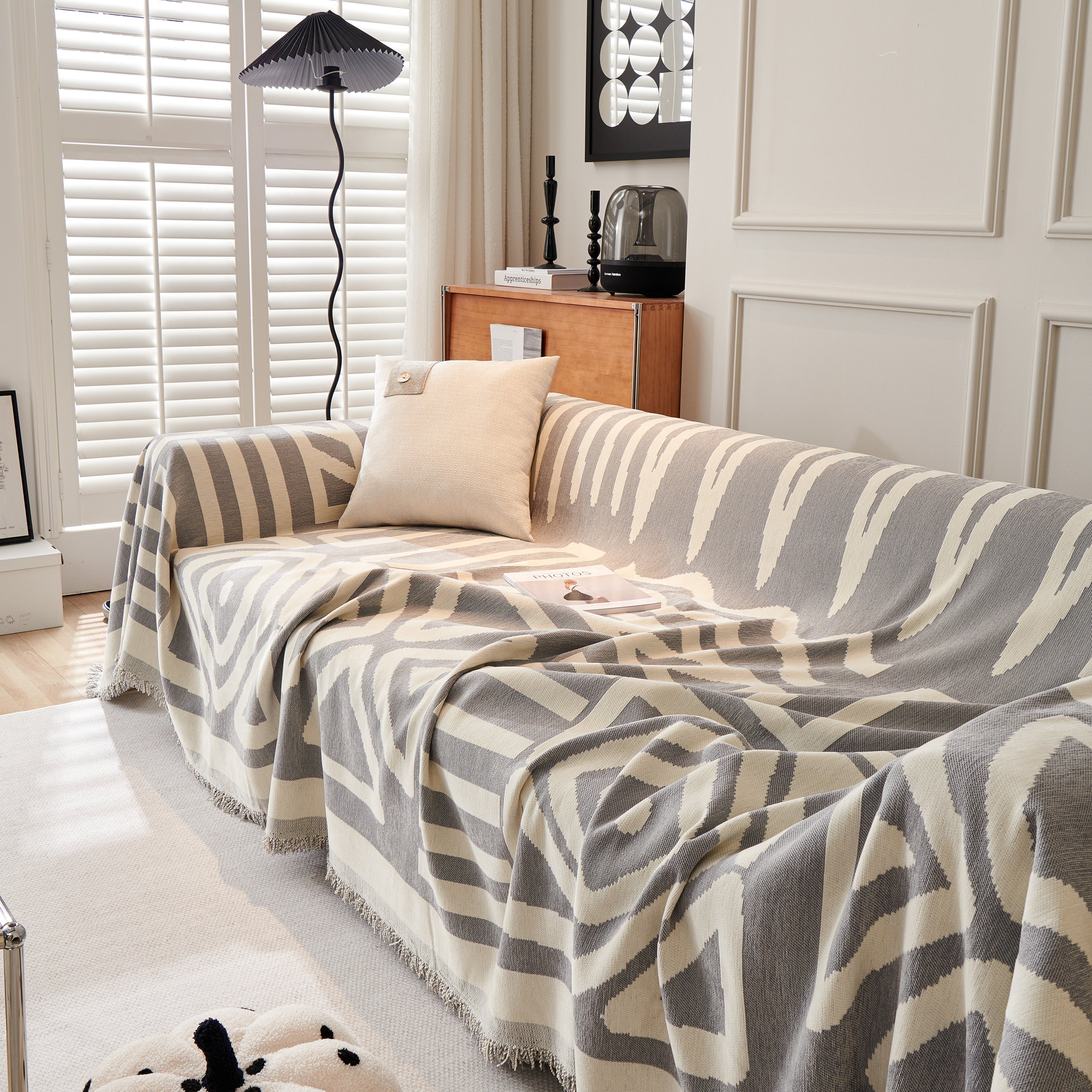 Chenille Geometric Sofa Throw Blanket, Boho Washable Furniture Throw Covers for Sofa - Image 117
