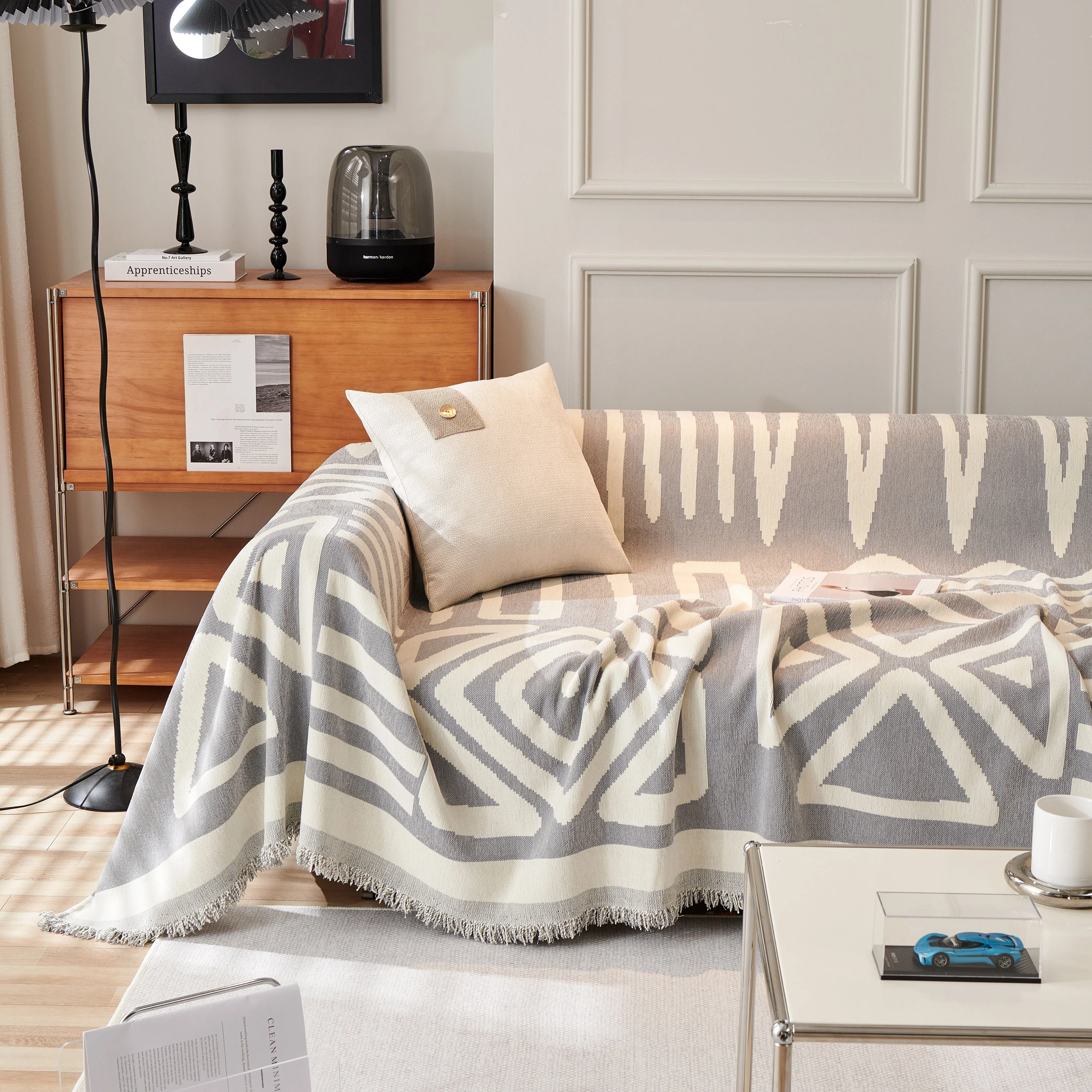Chenille Geometric Sofa Throw Blanket, Boho Washable Furniture Throw Covers for Sofa - Image 118