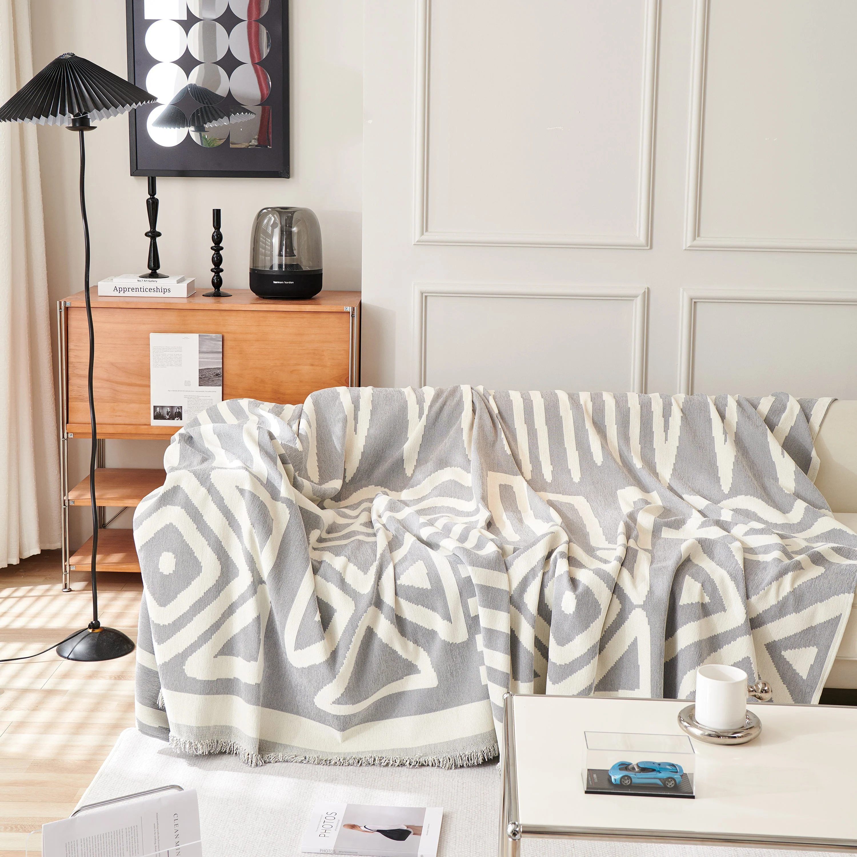 Chenille Geometric Sofa Throw Blanket, Boho Washable Furniture Throw Covers for Sofa - Image 121