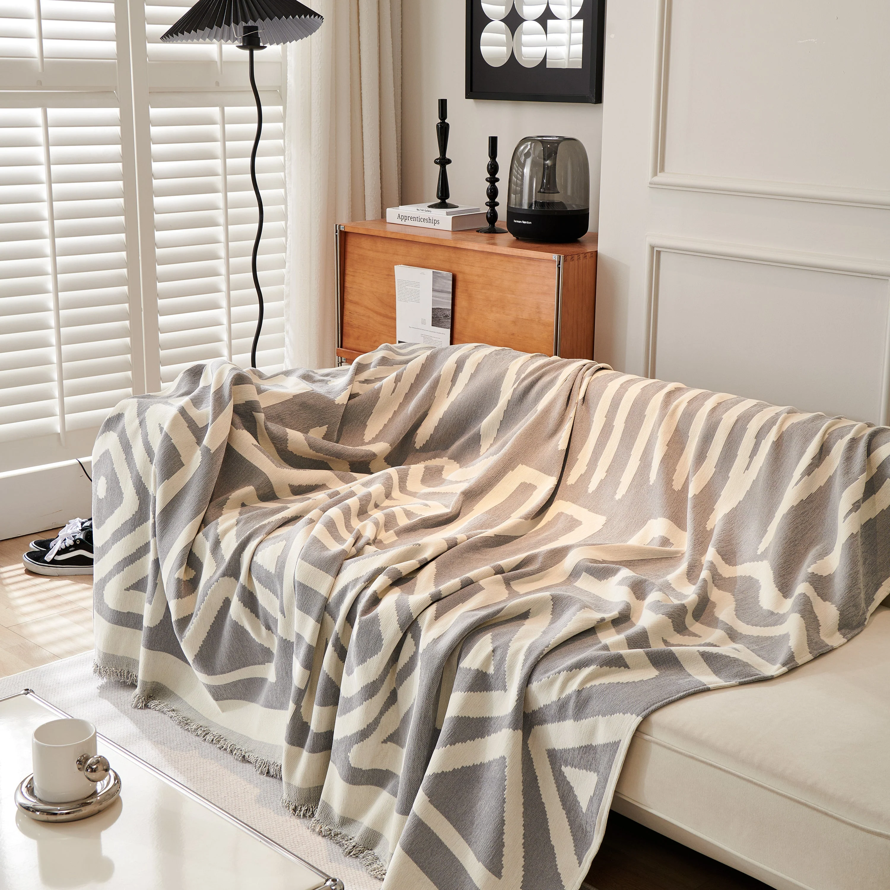 Chenille Geometric Sofa Throw Blanket, Boho Washable Furniture Throw Covers for Sofa - Image 123