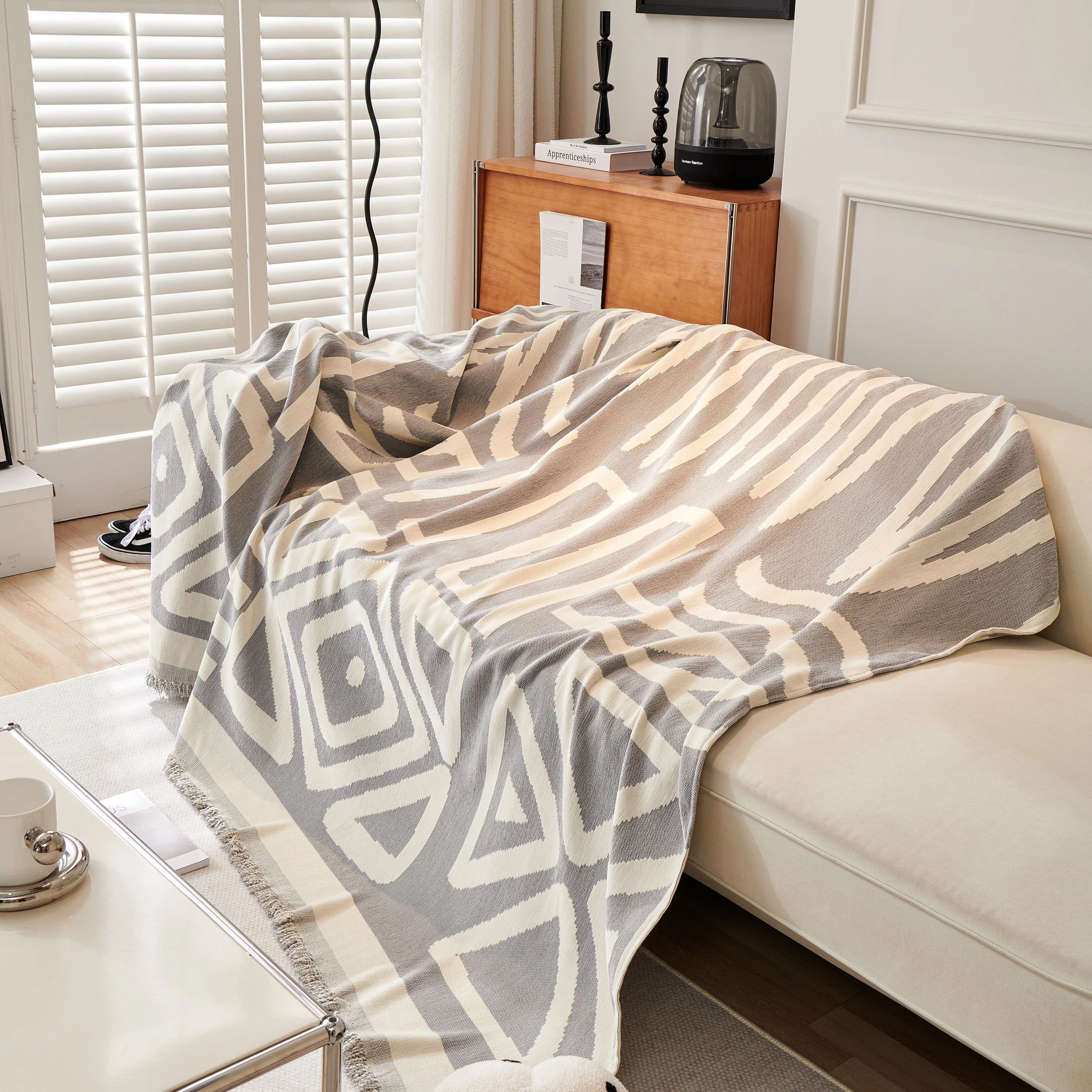 Chenille Geometric Sofa Throw Blanket, Boho Washable Furniture Throw Covers for Sofa - Image 124