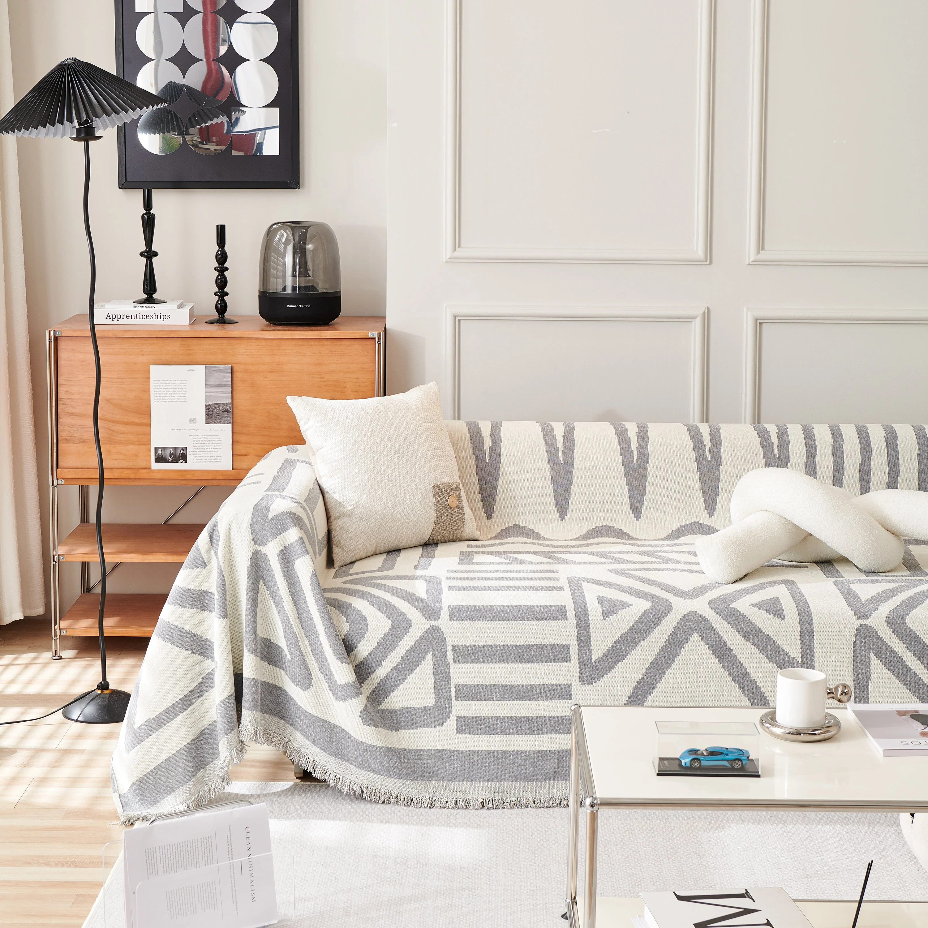 Chenille Geometric Sofa Throw Blanket, Boho Washable Furniture Throw Covers for Sofa - Image 128