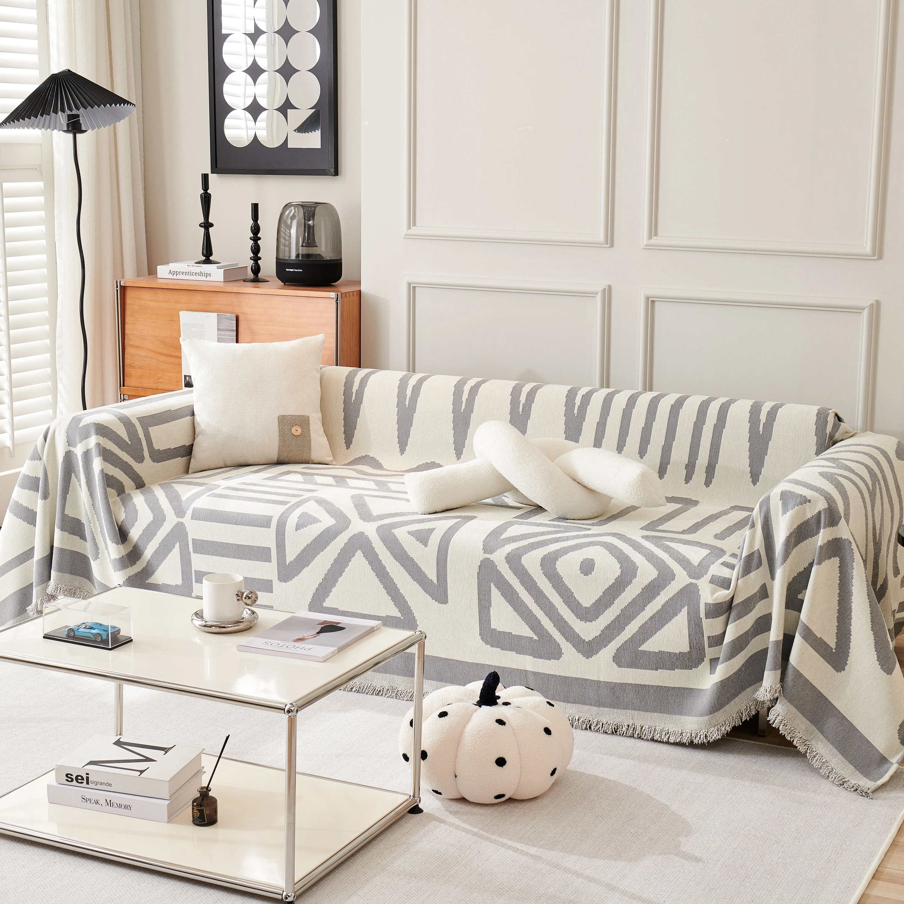 Chenille Geometric Sofa Throw Blanket, Boho Washable Furniture Throw Covers for Sofa - Image 129
