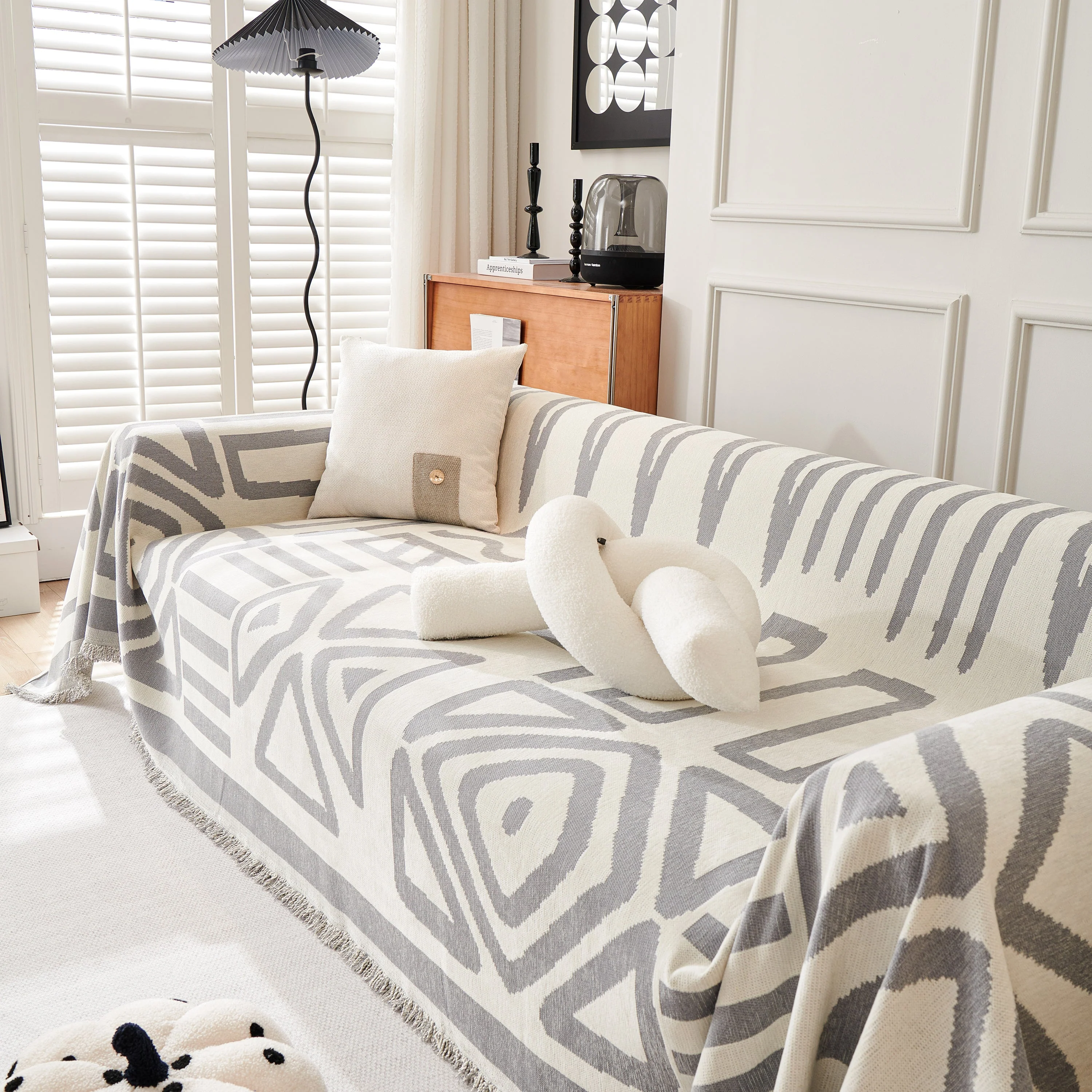 Chenille Geometric Sofa Throw Blanket, Boho Washable Furniture Throw Covers for Sofa - Image 132