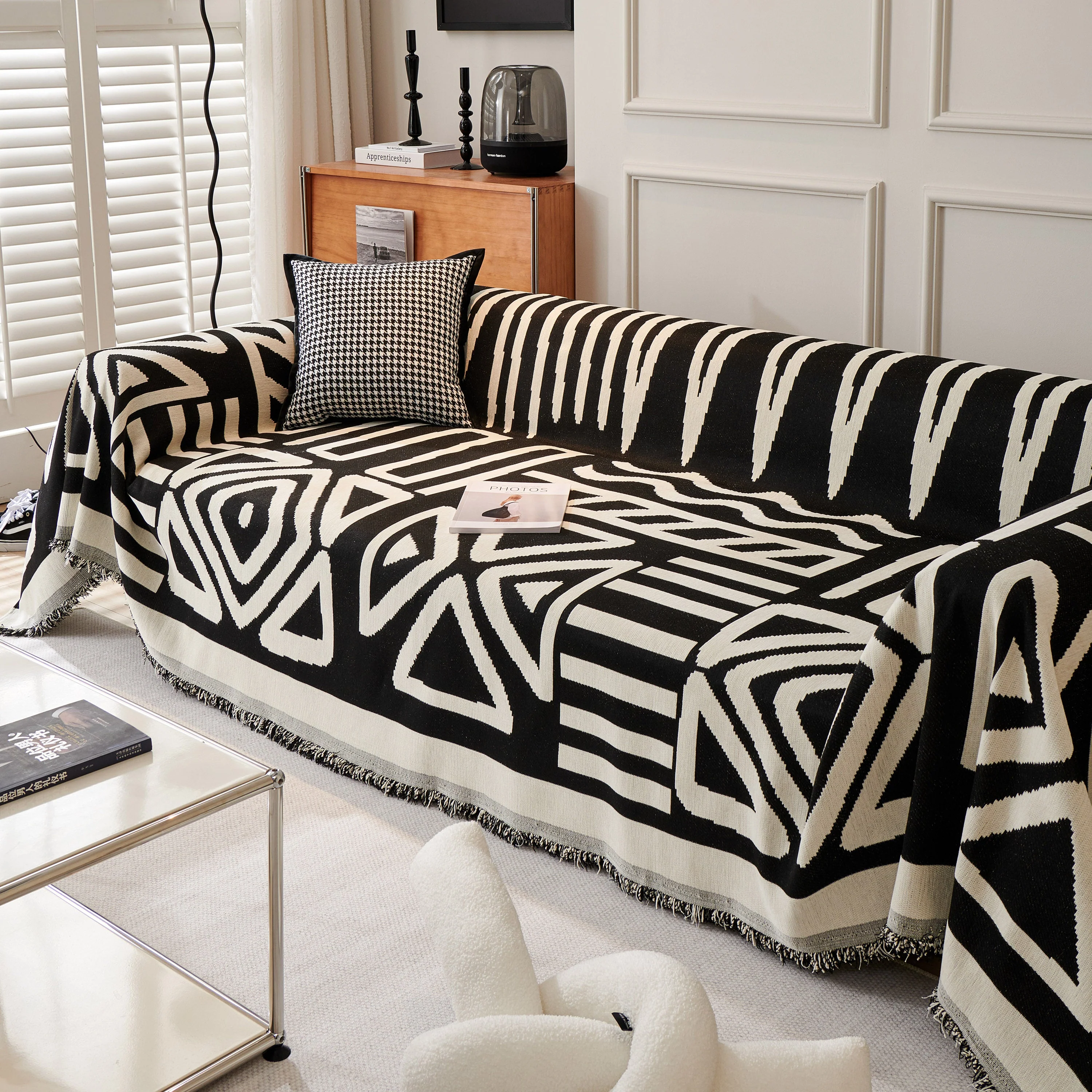 Chenille Geometric Sofa Throw Blanket, Boho Washable Furniture Throw Covers for Sofa - Image 134