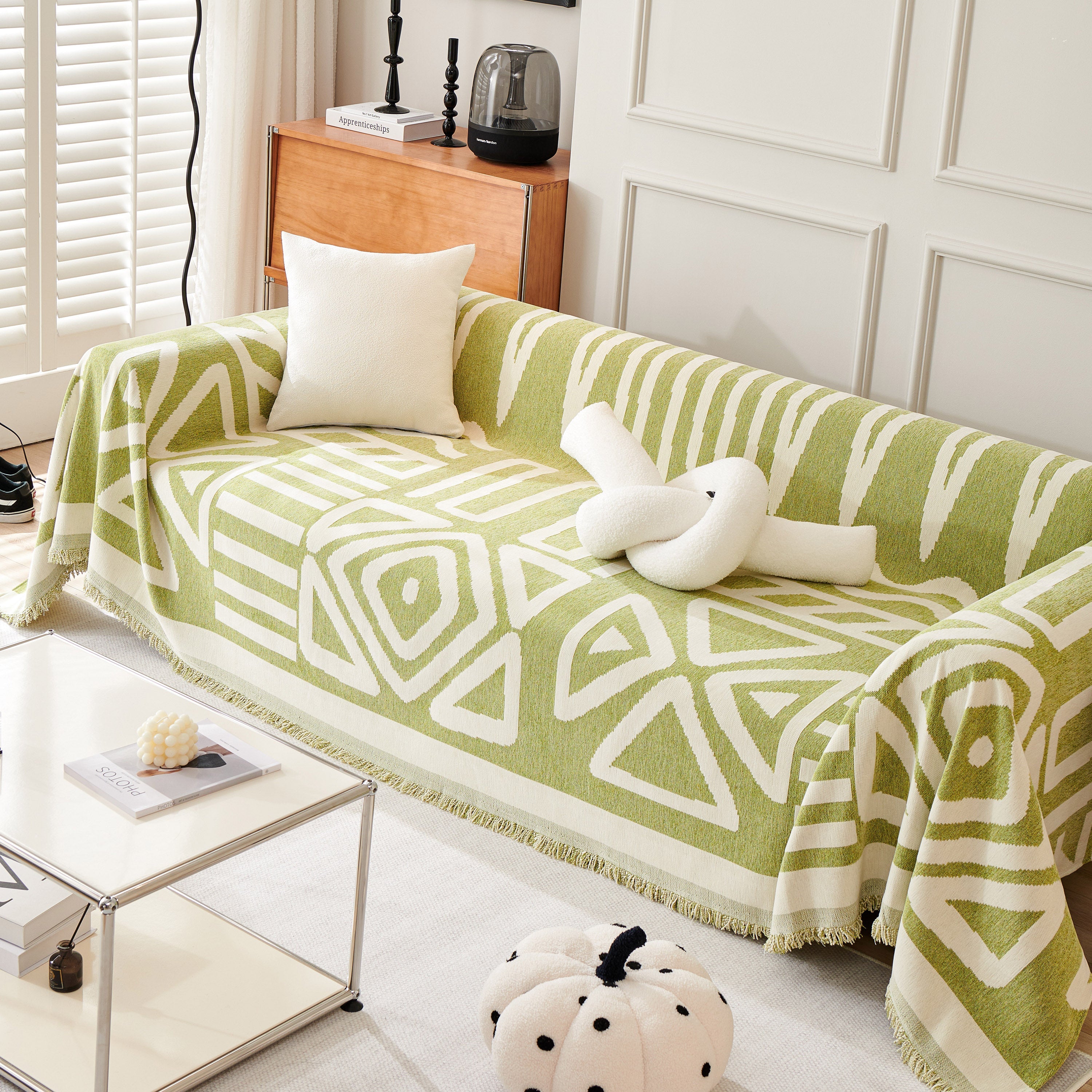 Chenille Geometric Sofa Throw Blanket, Boho Washable Furniture Throw Covers for Sofa - Image 136