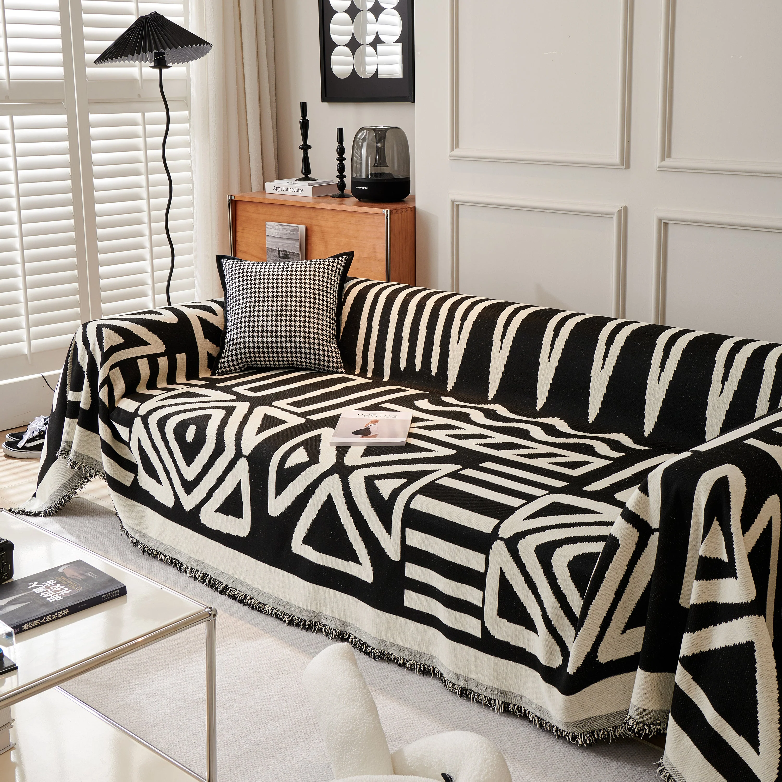 Chenille Geometric Sofa Throw Blanket, Boho Washable Furniture Throw Covers for Sofa - Image 16