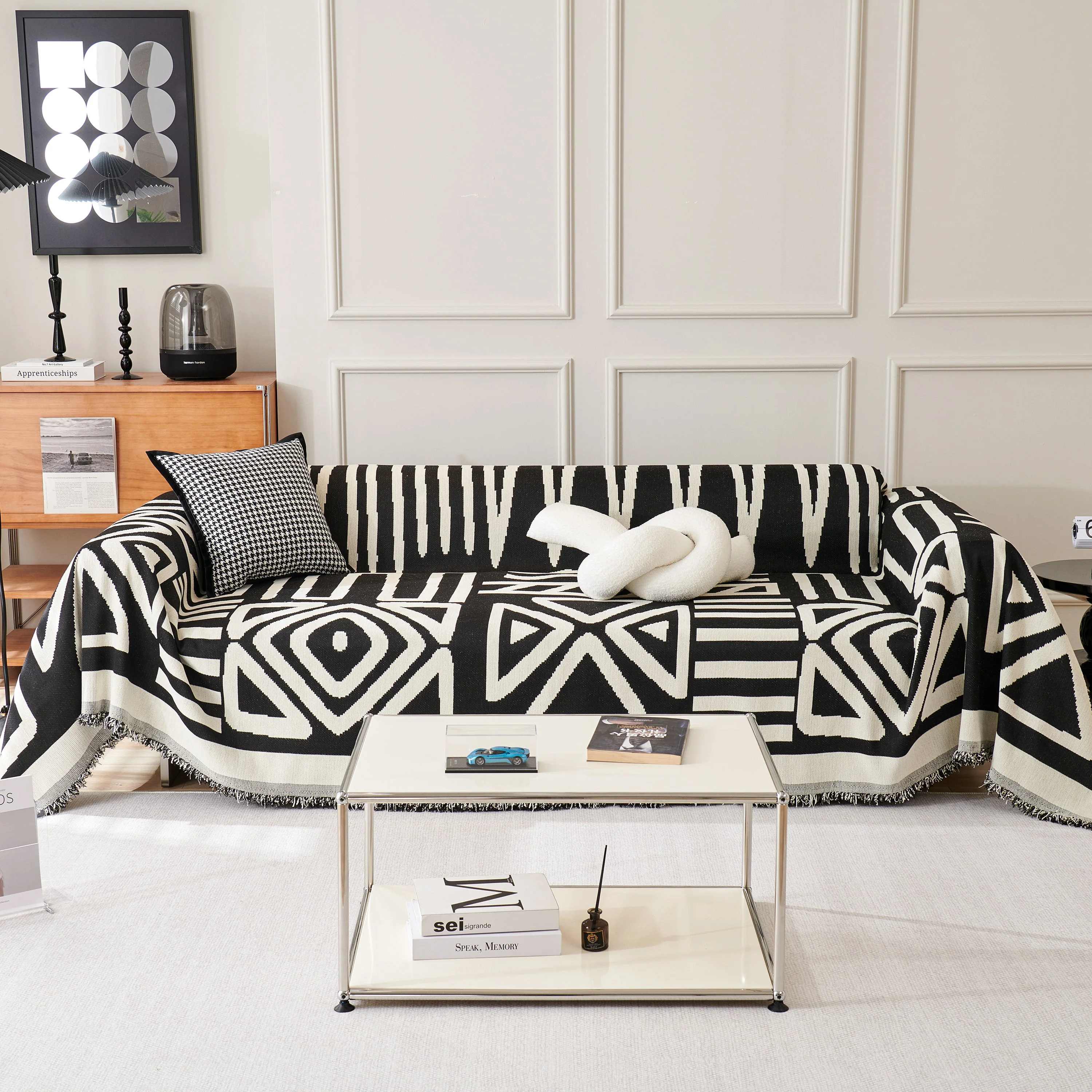 Chenille Geometric Sofa Throw Blanket, Boho Washable Furniture Throw Covers for Sofa - Image 17