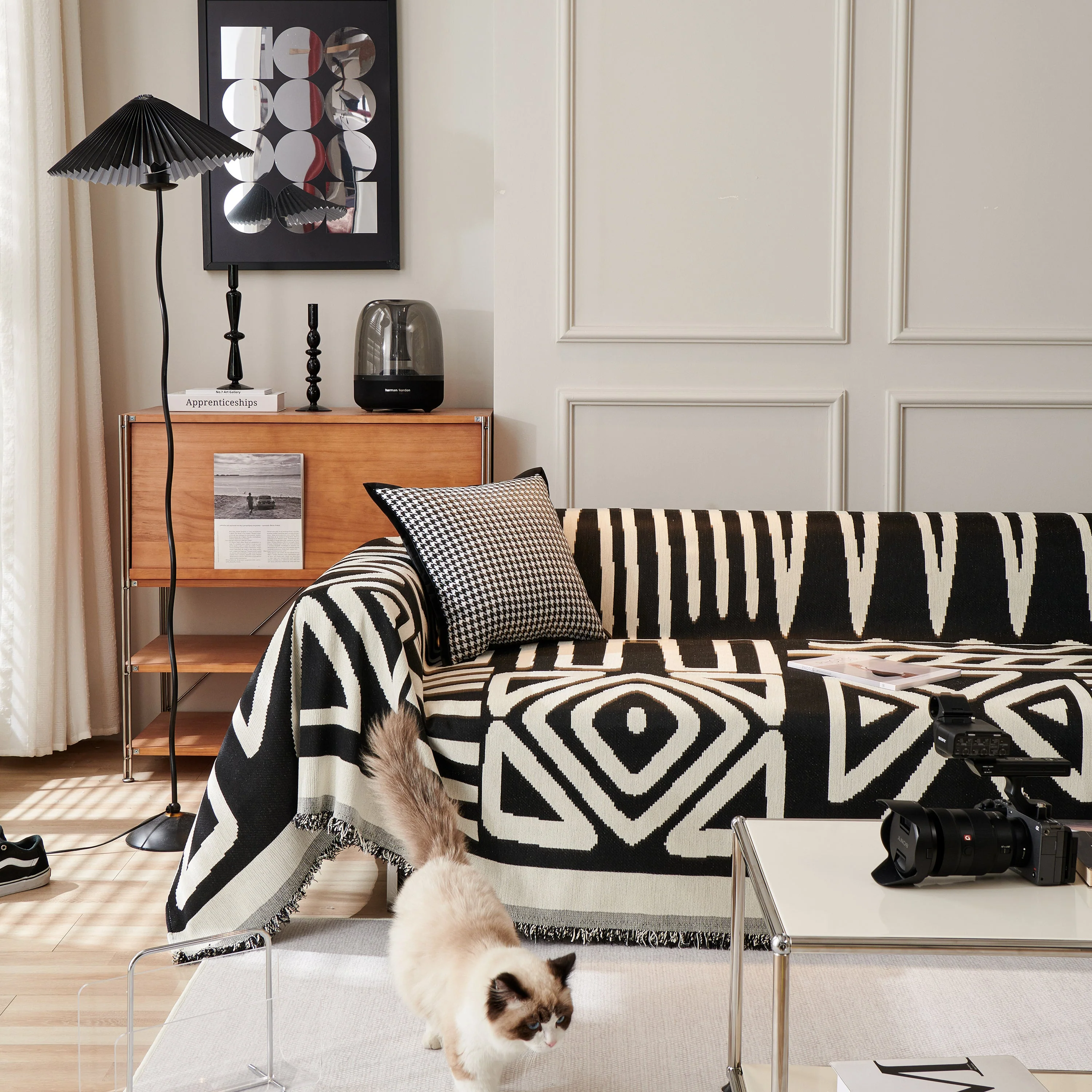 Chenille Geometric Sofa Throw Blanket, Boho Washable Furniture Throw Covers for Sofa - Image 18