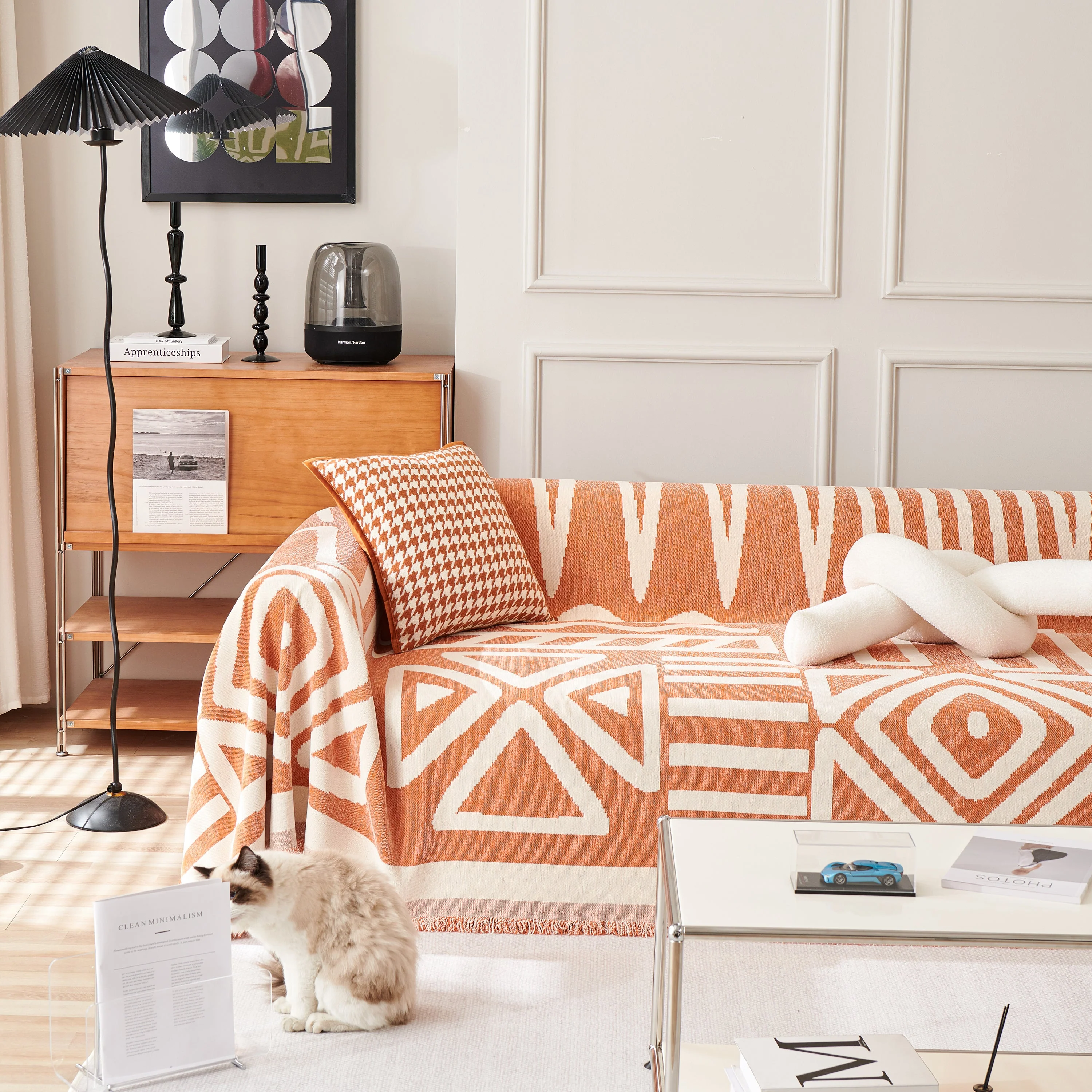Chenille Geometric Sofa Throw Blanket, Boho Washable Furniture Throw Covers for Sofa - Image 20