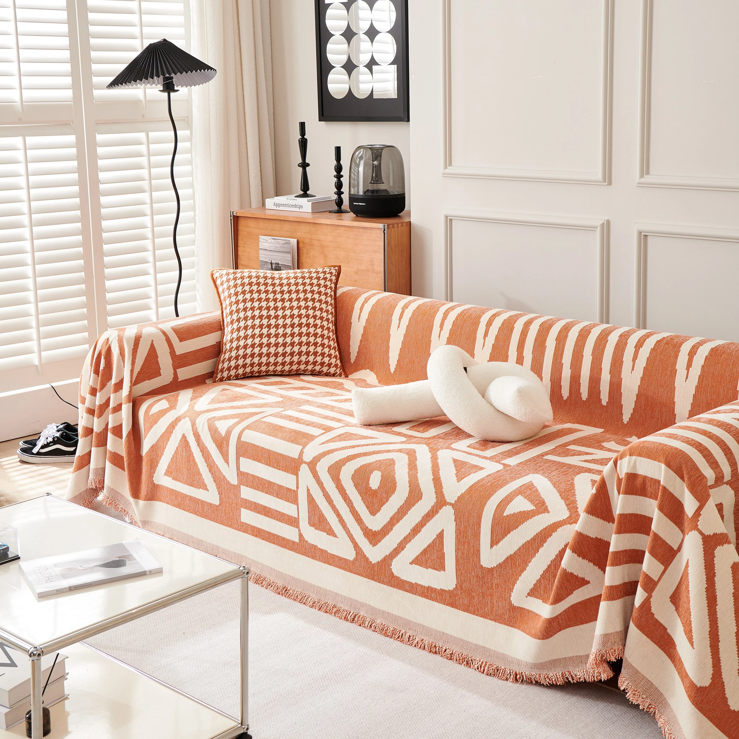 Chenille Geometric Sofa Throw Blanket, Boho Washable Furniture Throw Covers for Sofa - Image 24