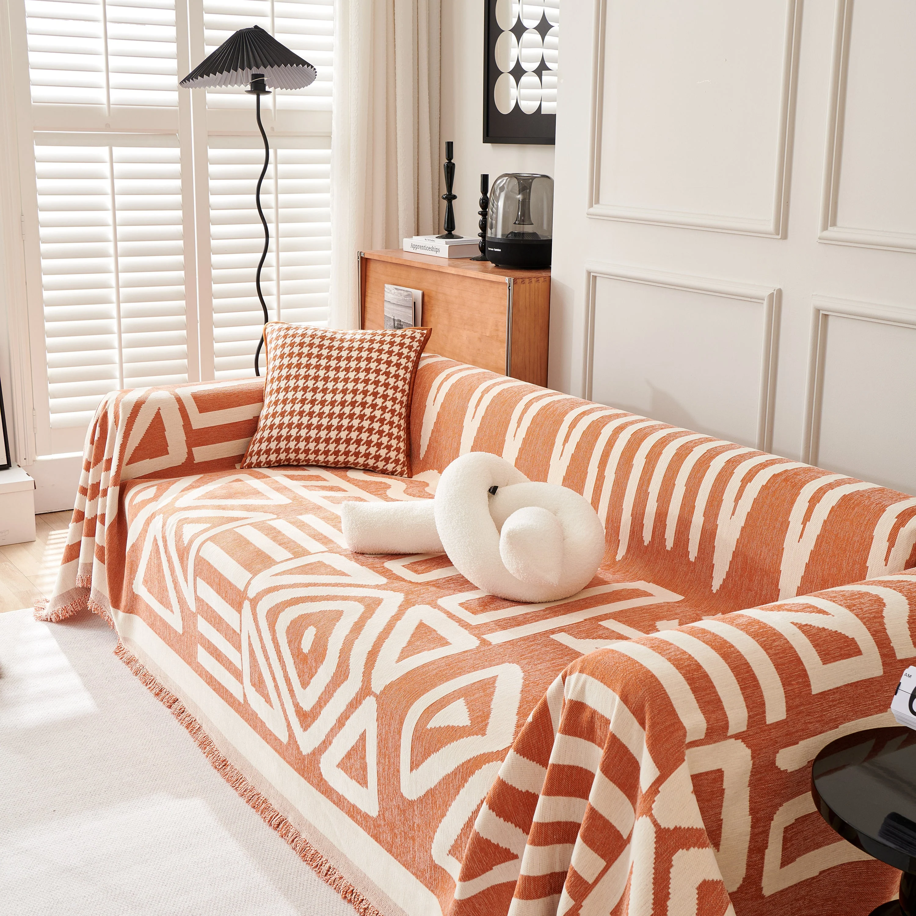 Chenille Geometric Sofa Throw Blanket, Boho Washable Furniture Throw Covers for Sofa - Image 25