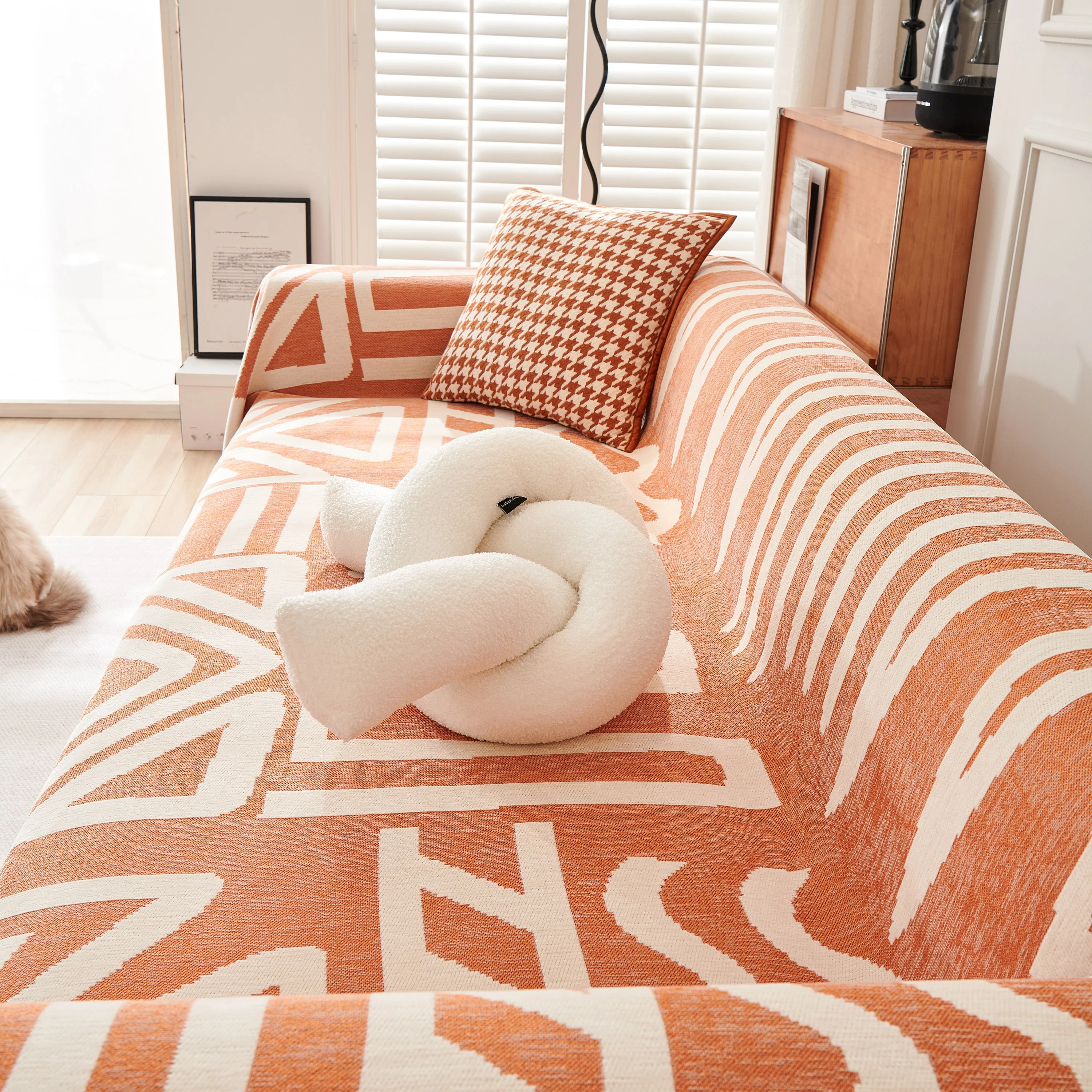Chenille Geometric Sofa Throw Blanket, Boho Washable Furniture Throw Covers for Sofa - Image 26