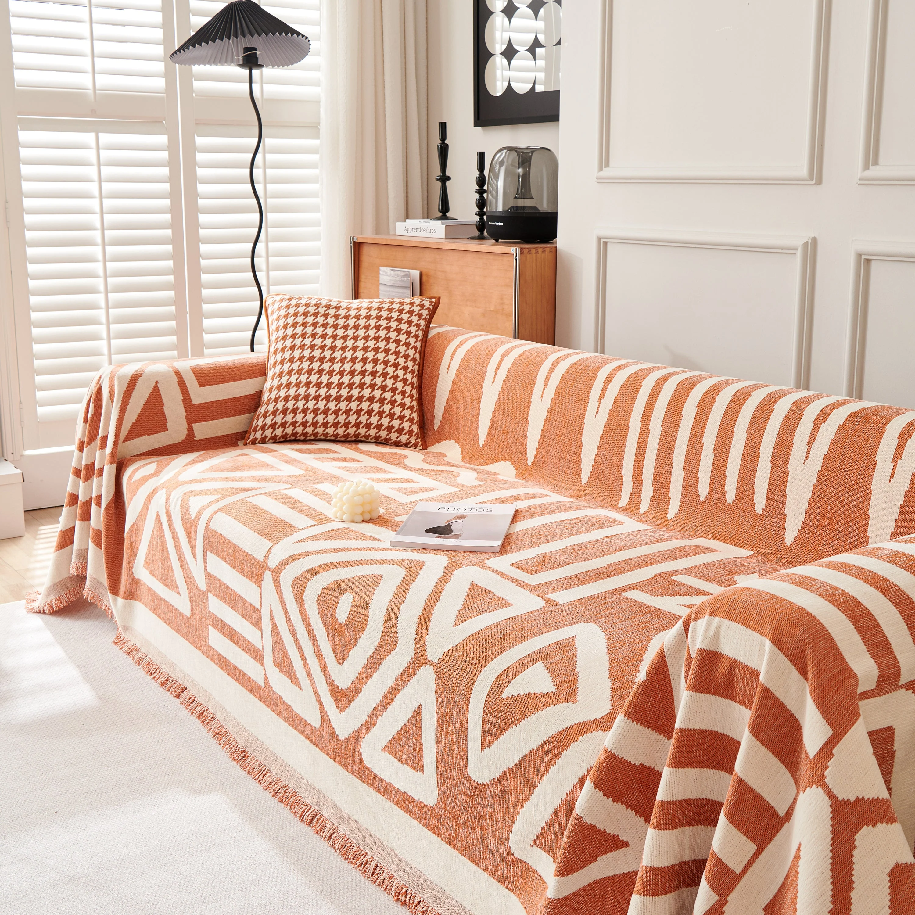 Chenille Geometric Sofa Throw Blanket, Boho Washable Furniture Throw Covers for Sofa - Image 28
