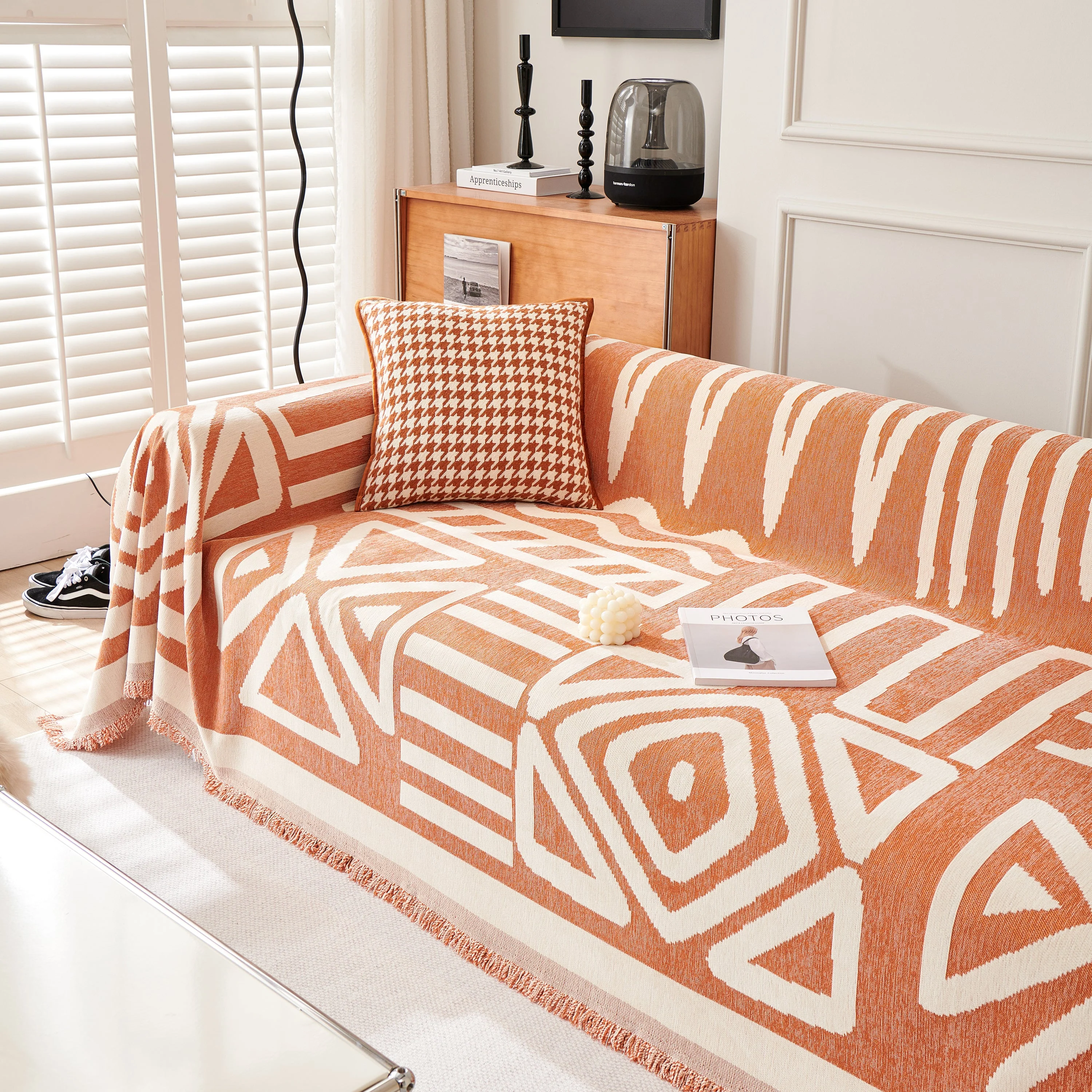 Chenille Geometric Sofa Throw Blanket, Boho Washable Furniture Throw Covers for Sofa - Image 29