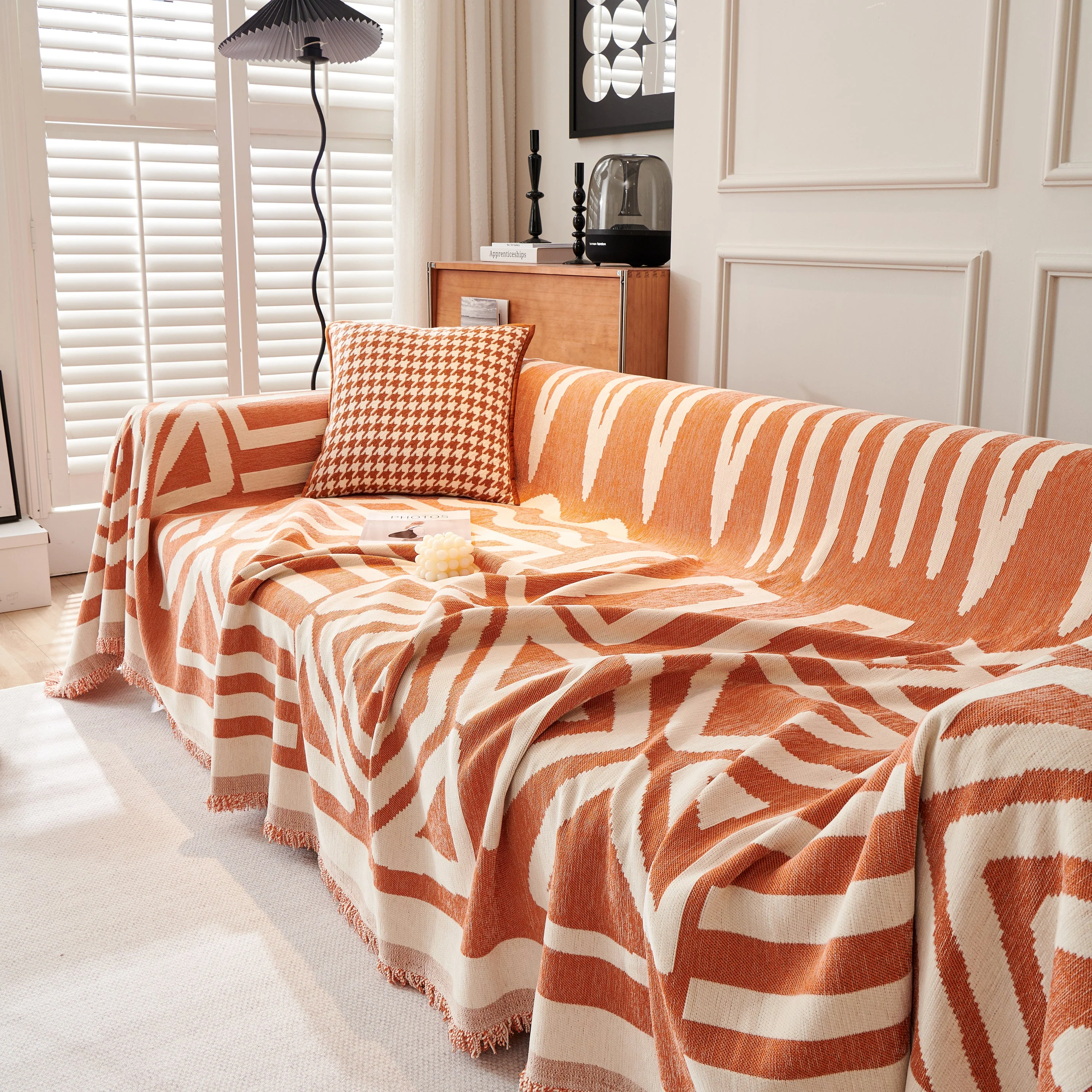 Chenille Geometric Sofa Throw Blanket, Boho Washable Furniture Throw Covers for Sofa - Image 31