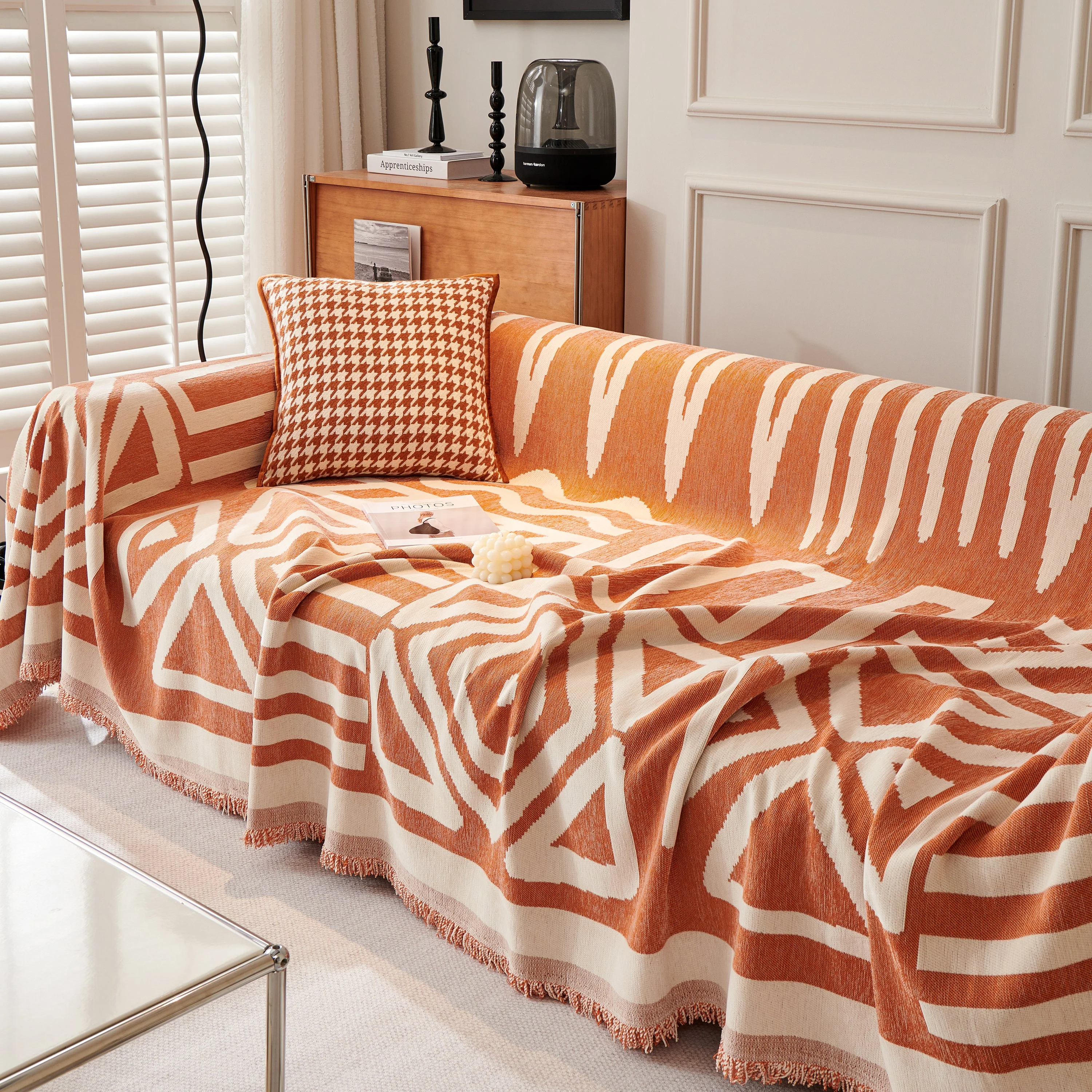 Chenille Geometric Sofa Throw Blanket, Boho Washable Furniture Throw Covers for Sofa - Image 32