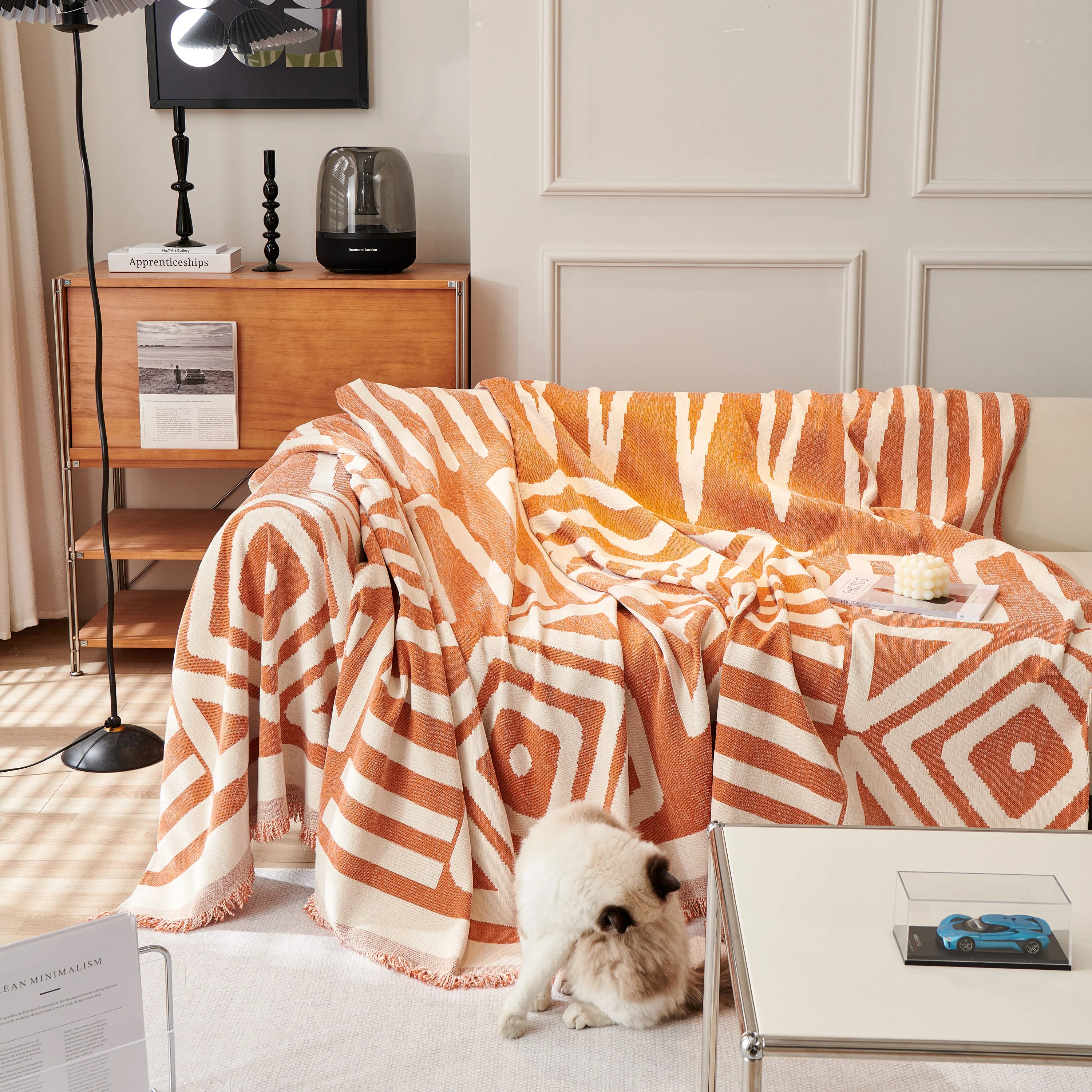Chenille Geometric Sofa Throw Blanket, Boho Washable Furniture Throw Covers for Sofa - Image 37