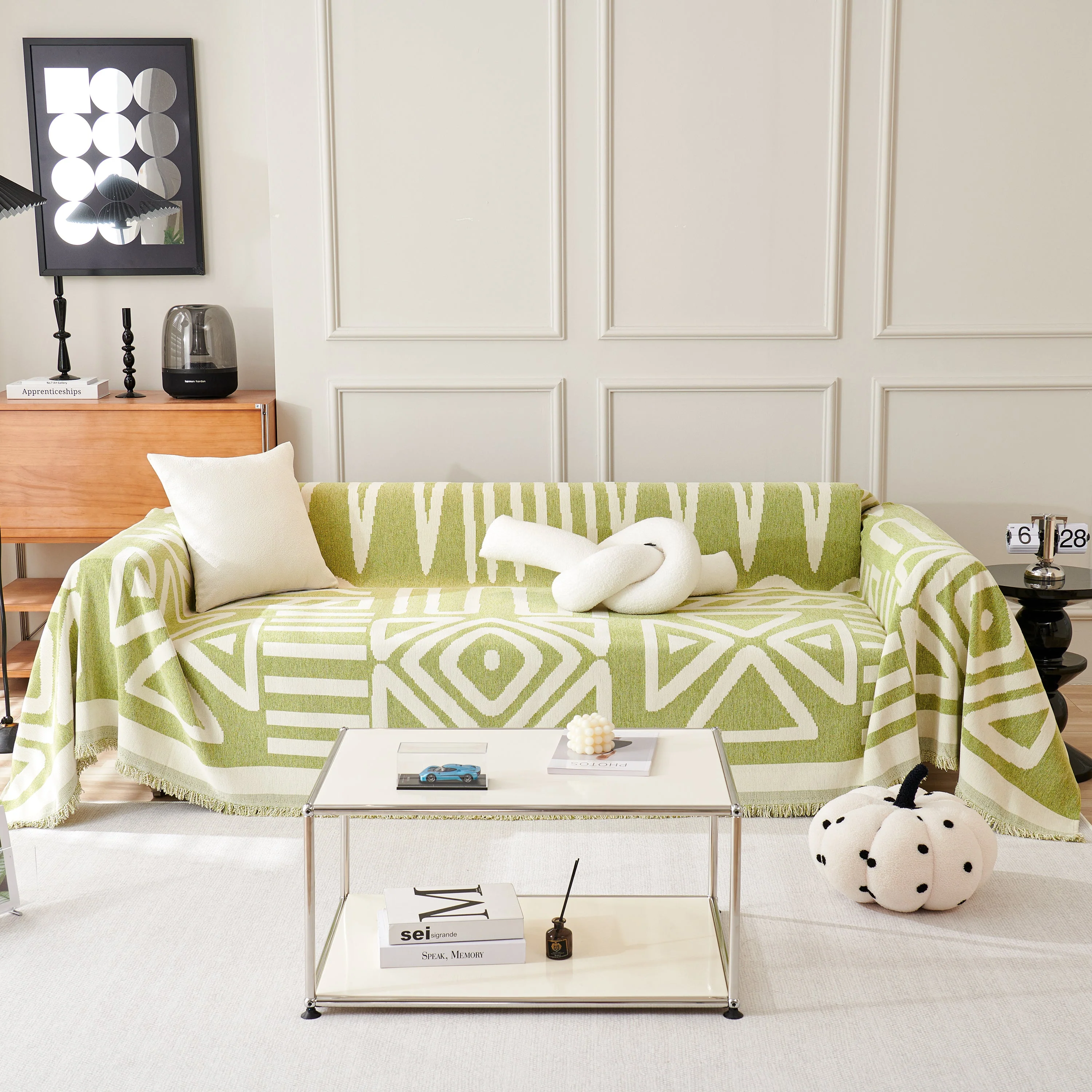 Chenille Geometric Sofa Throw Blanket, Boho Washable Furniture Throw Covers for Sofa - Image 41