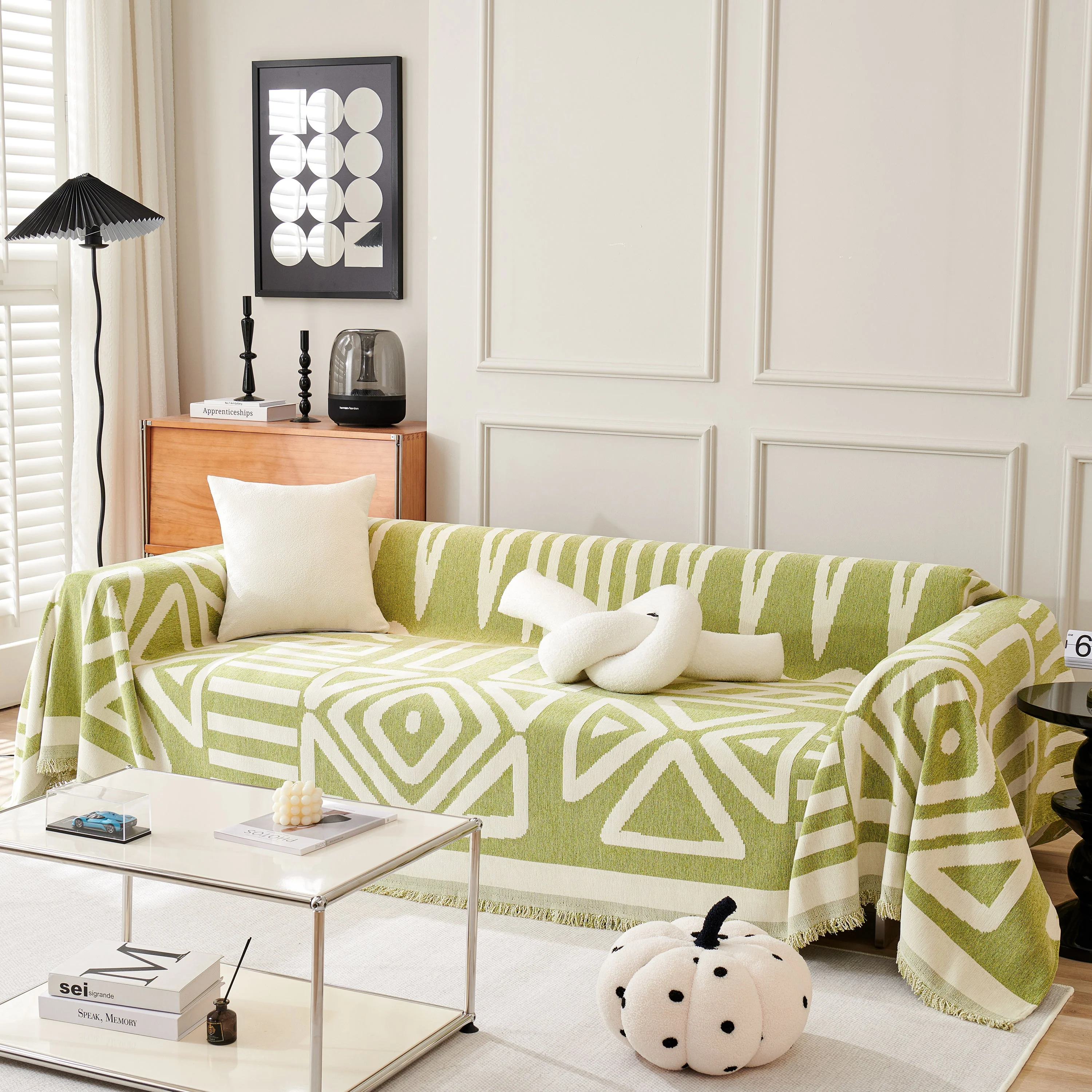 Chenille Geometric Sofa Throw Blanket, Boho Washable Furniture Throw Covers for Sofa - Image 43