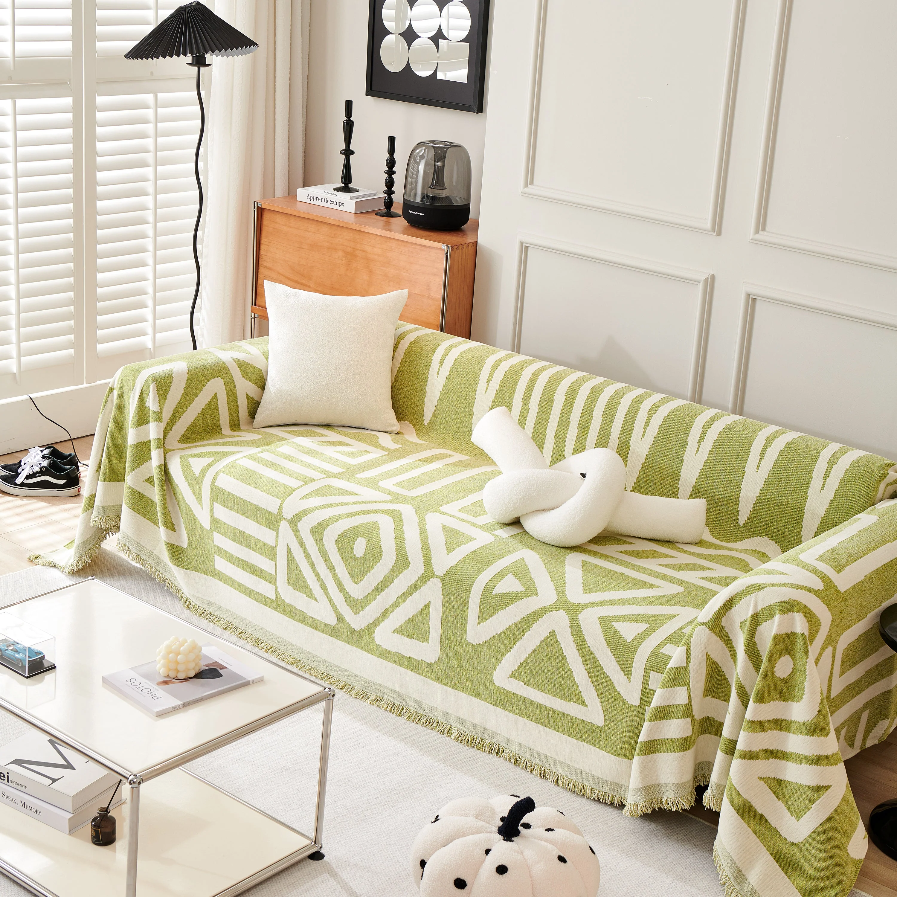 Chenille Geometric Sofa Throw Blanket, Boho Washable Furniture Throw Covers for Sofa - Image 44