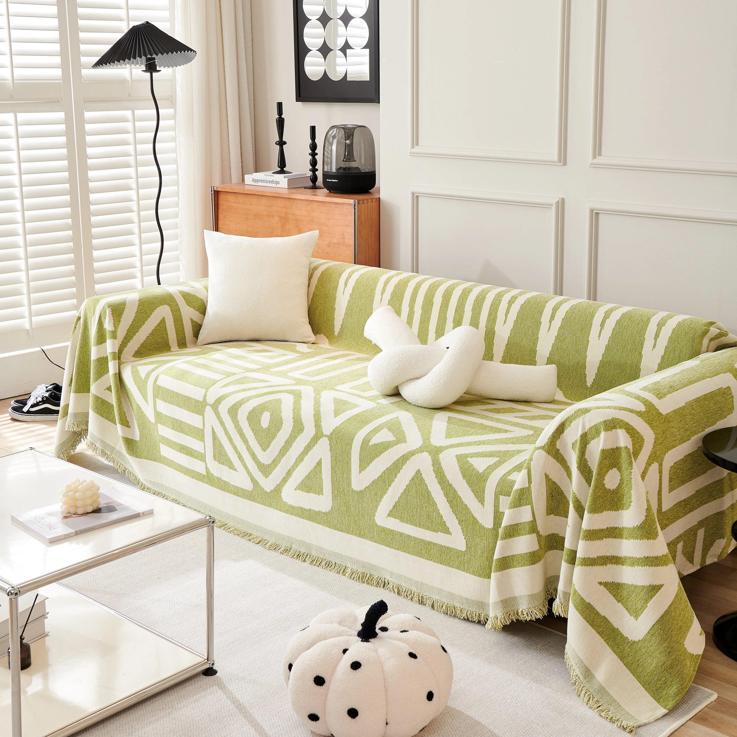 Chenille Geometric Sofa Throw Blanket, Boho Washable Furniture Throw Covers for Sofa - Image 46