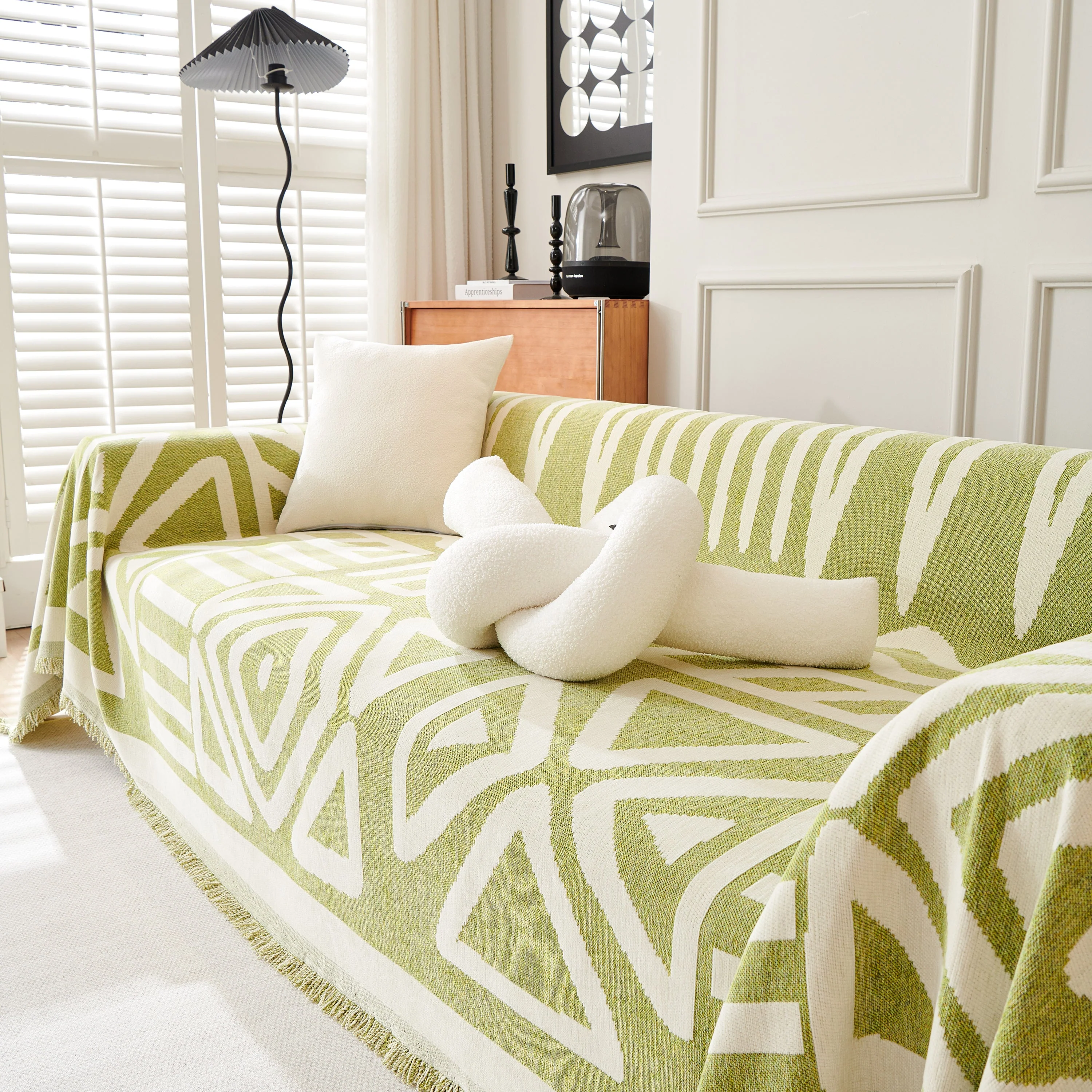 Chenille Geometric Sofa Throw Blanket, Boho Washable Furniture Throw Covers for Sofa - Image 49