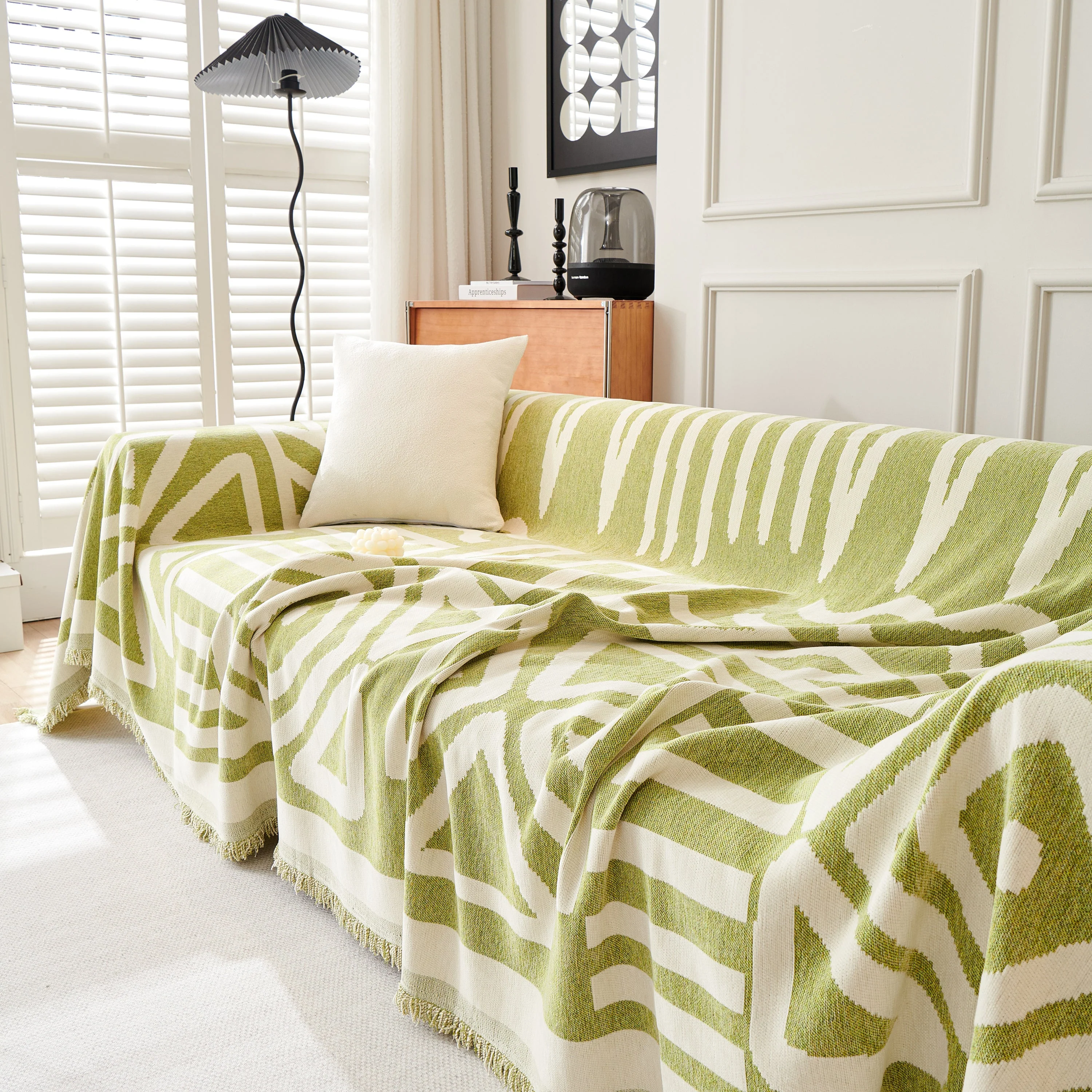 Chenille Geometric Sofa Throw Blanket, Boho Washable Furniture Throw Covers for Sofa - Image 51