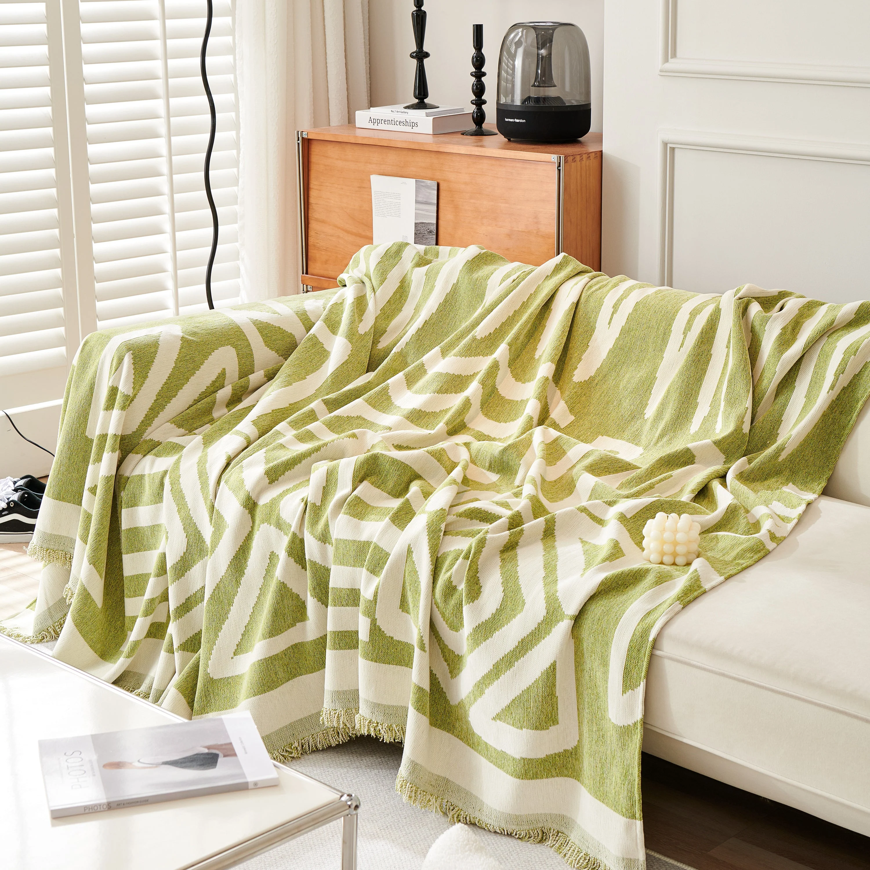 Chenille Geometric Sofa Throw Blanket, Boho Washable Furniture Throw Covers for Sofa - Image 57
