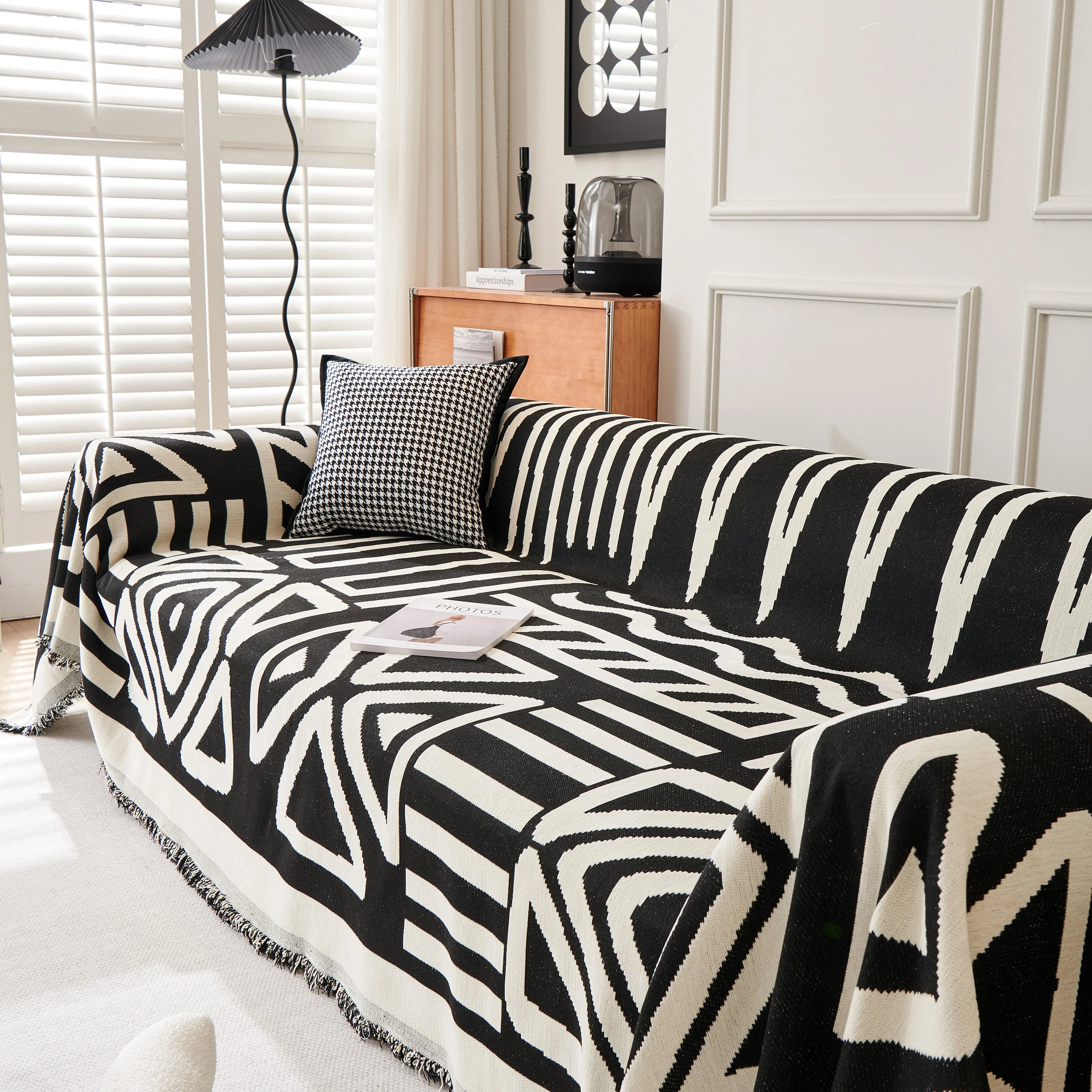 Chenille Geometric Sofa Throw Blanket, Boho Washable Furniture Throw Covers for Sofa - Image 6