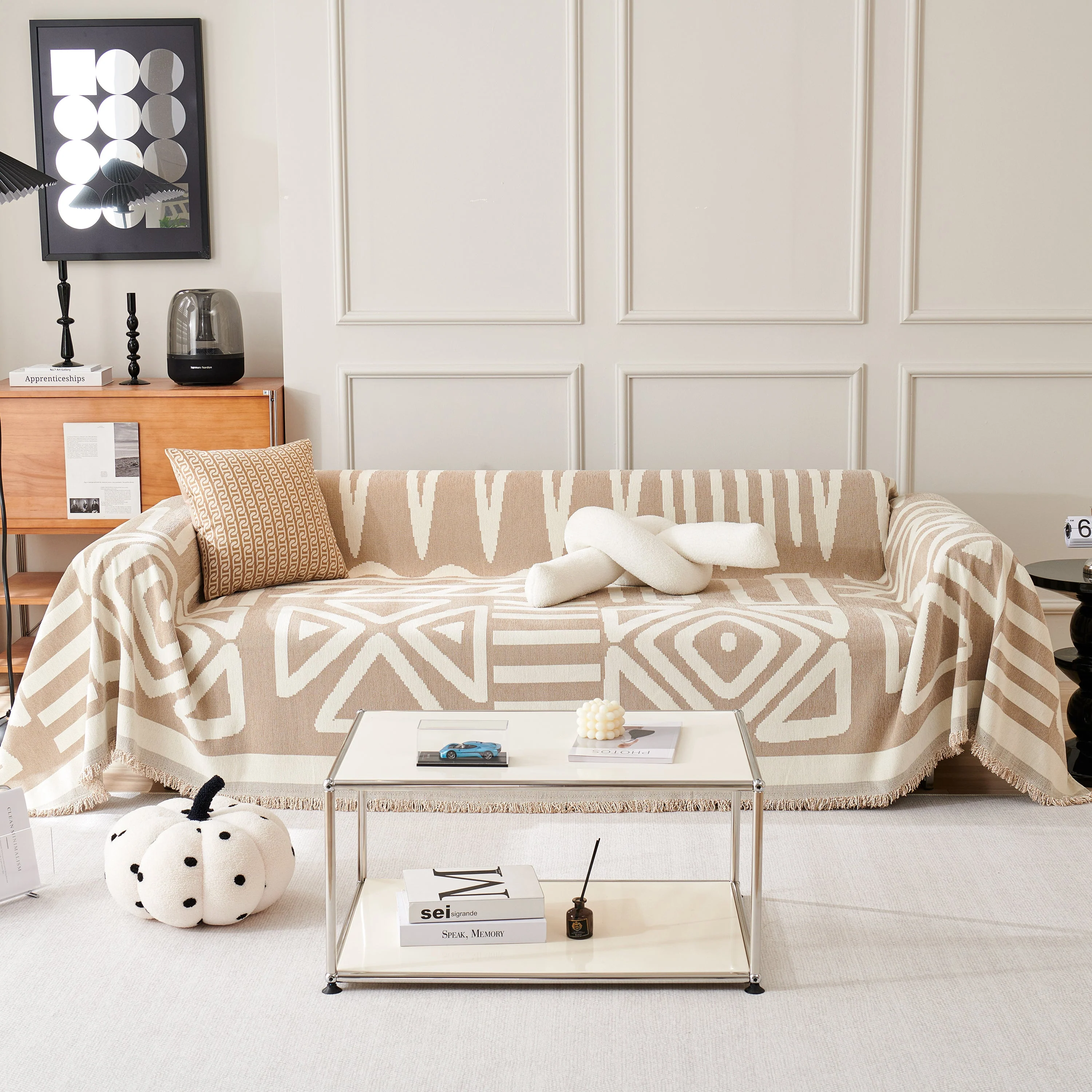 Chenille Geometric Sofa Throw Blanket, Boho Washable Furniture Throw Covers for Sofa - Image 62