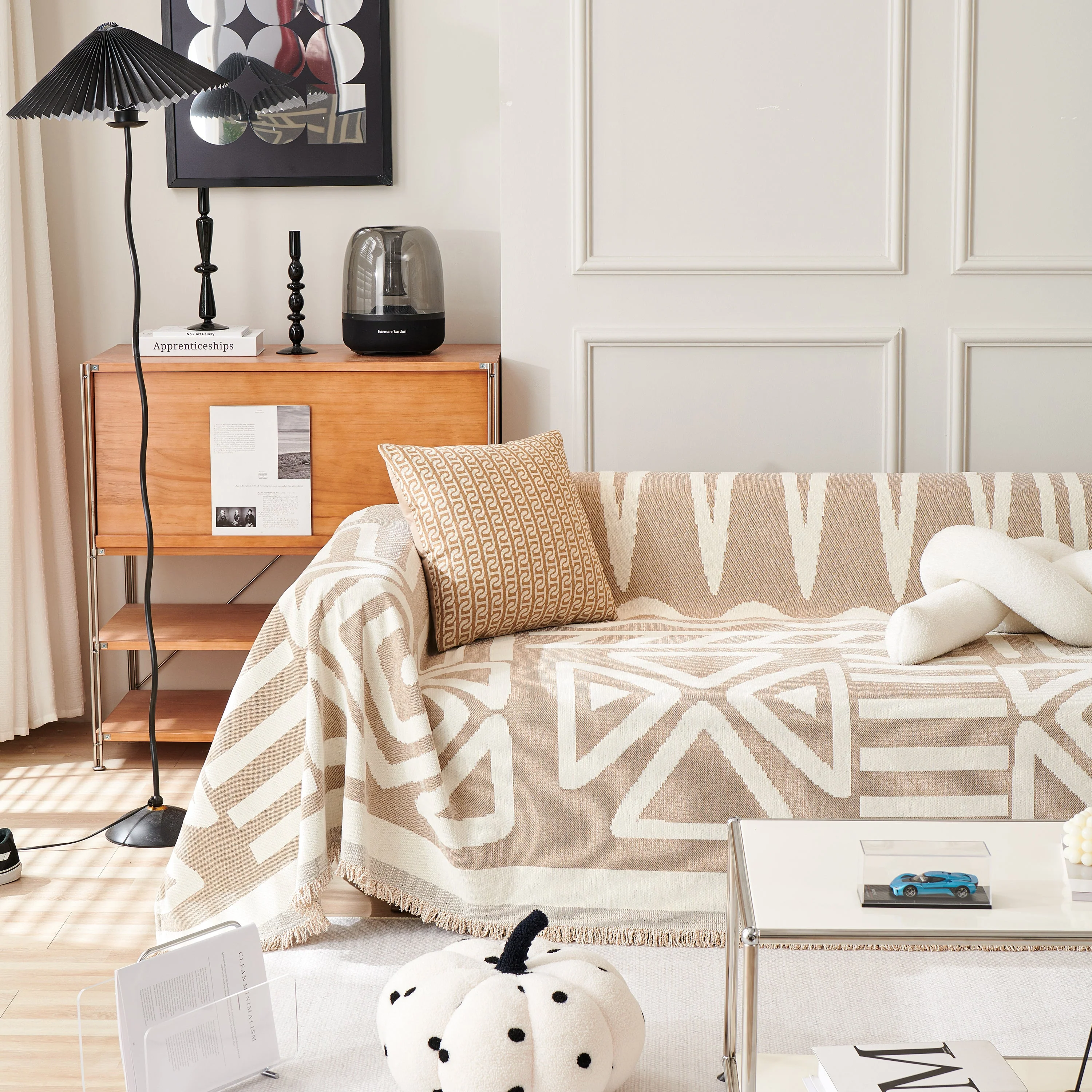 Chenille Geometric Sofa Throw Blanket, Boho Washable Furniture Throw Covers for Sofa - Image 63
