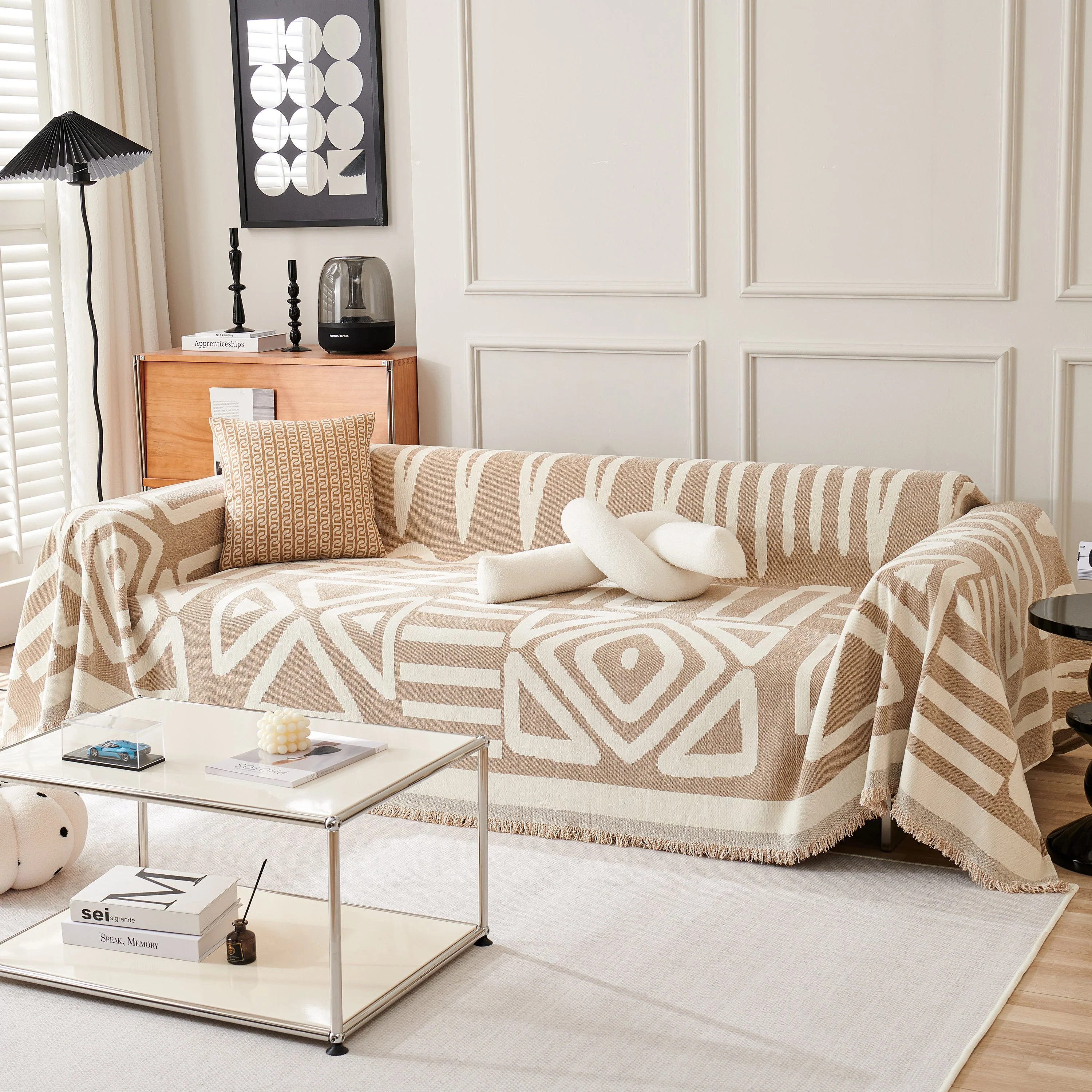 Chenille Geometric Sofa Throw Blanket, Boho Washable Furniture Throw Covers for Sofa - Image 64