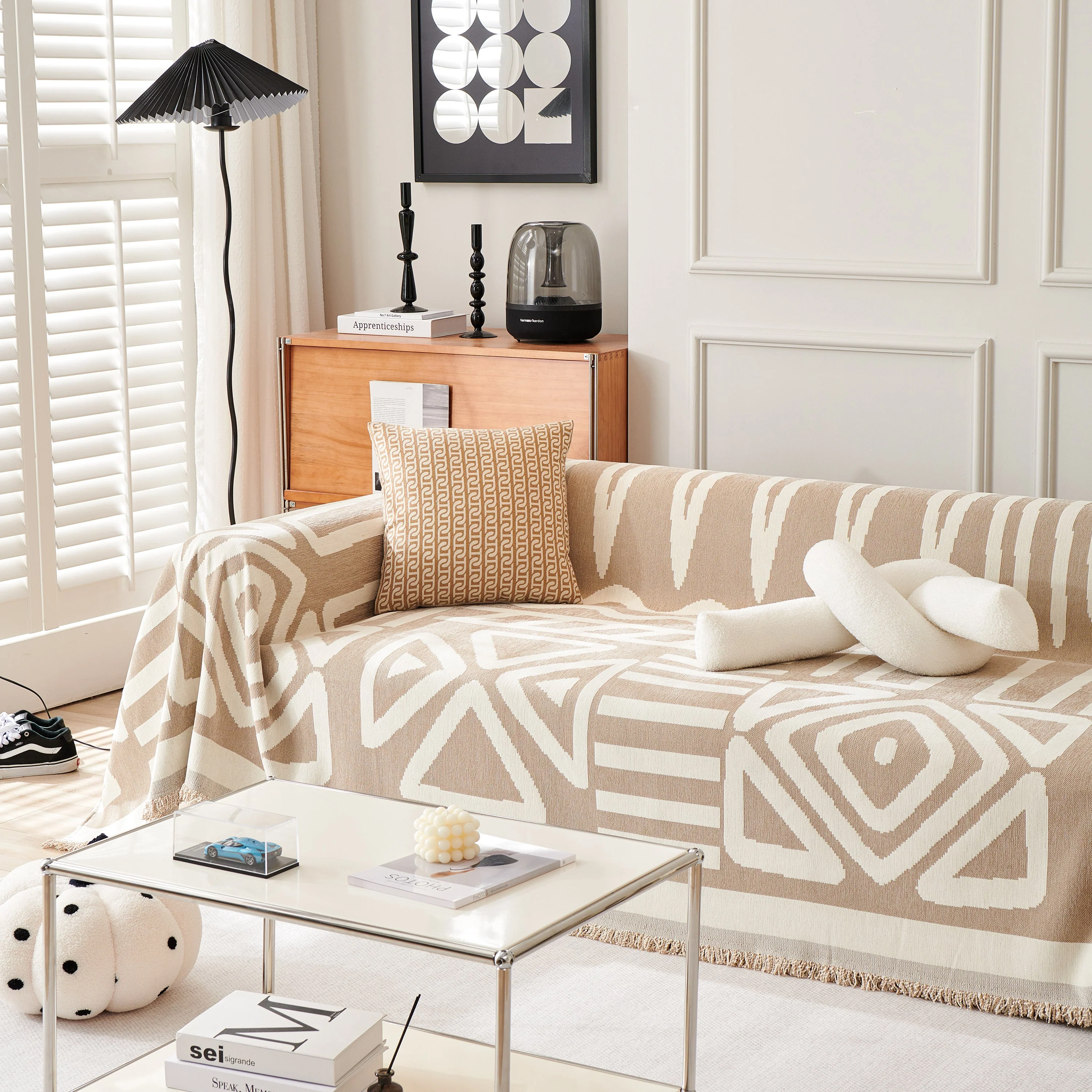 Chenille Geometric Sofa Throw Blanket, Boho Washable Furniture Throw Covers for Sofa - Image 65
