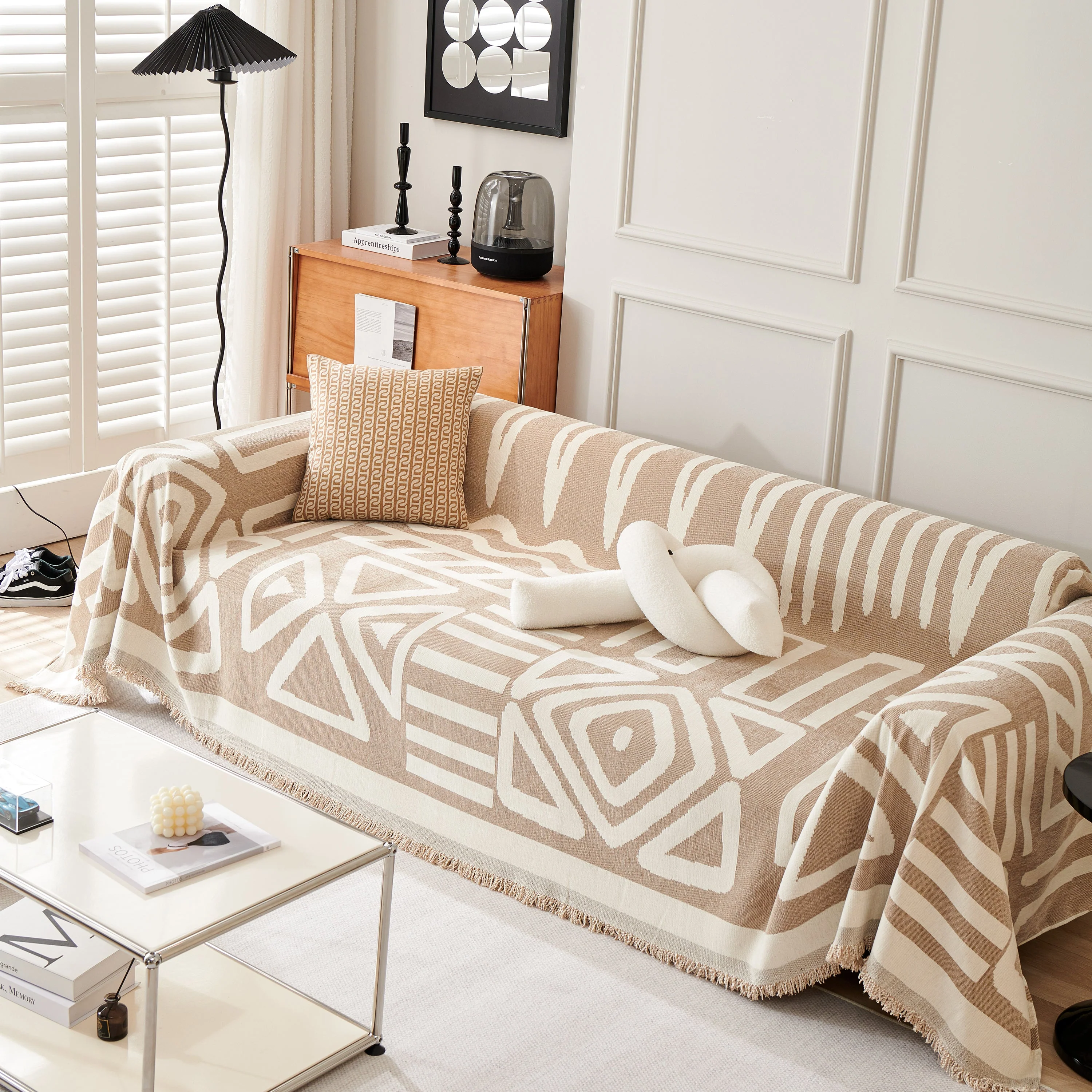 Chenille Geometric Sofa Throw Blanket, Boho Washable Furniture Throw Covers for Sofa - Image 66