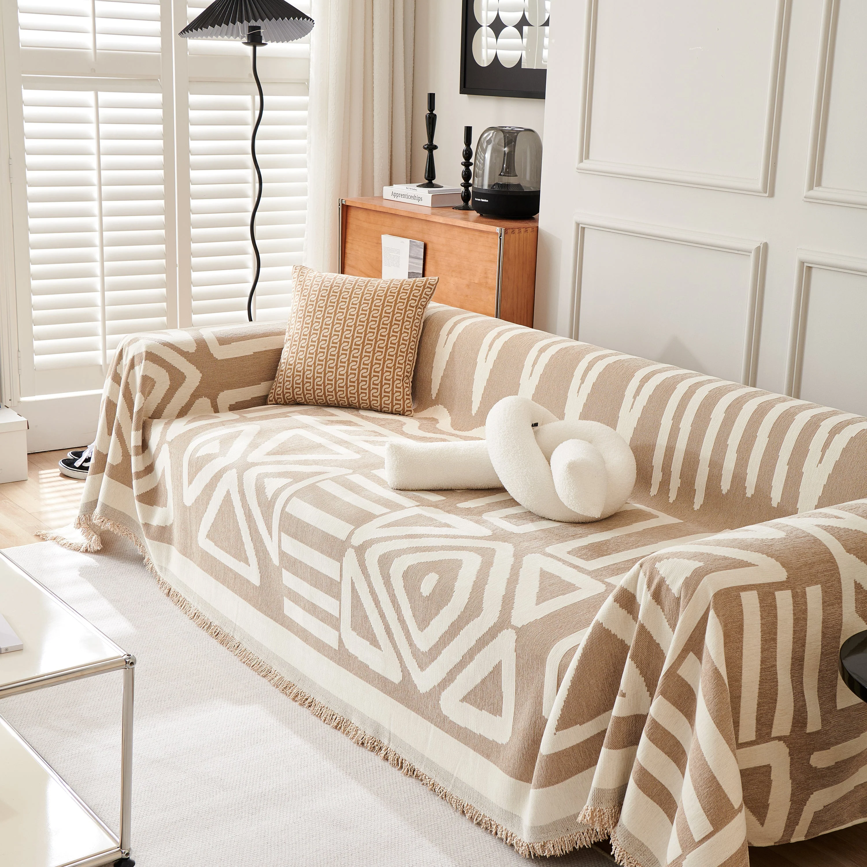 Chenille Geometric Sofa Throw Blanket, Boho Washable Furniture Throw Covers for Sofa - Image 68