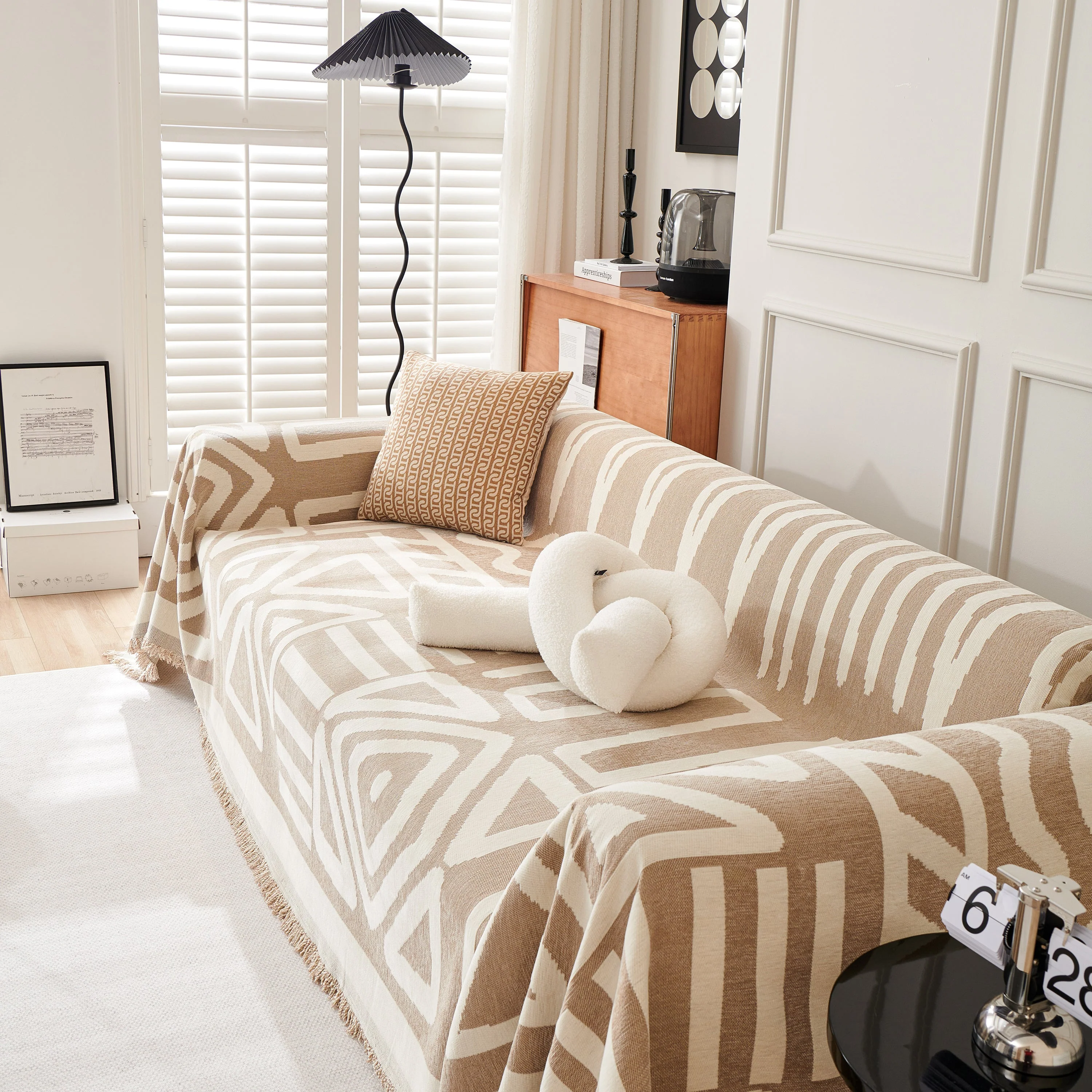 Chenille Geometric Sofa Throw Blanket, Boho Washable Furniture Throw Covers for Sofa - Image 69