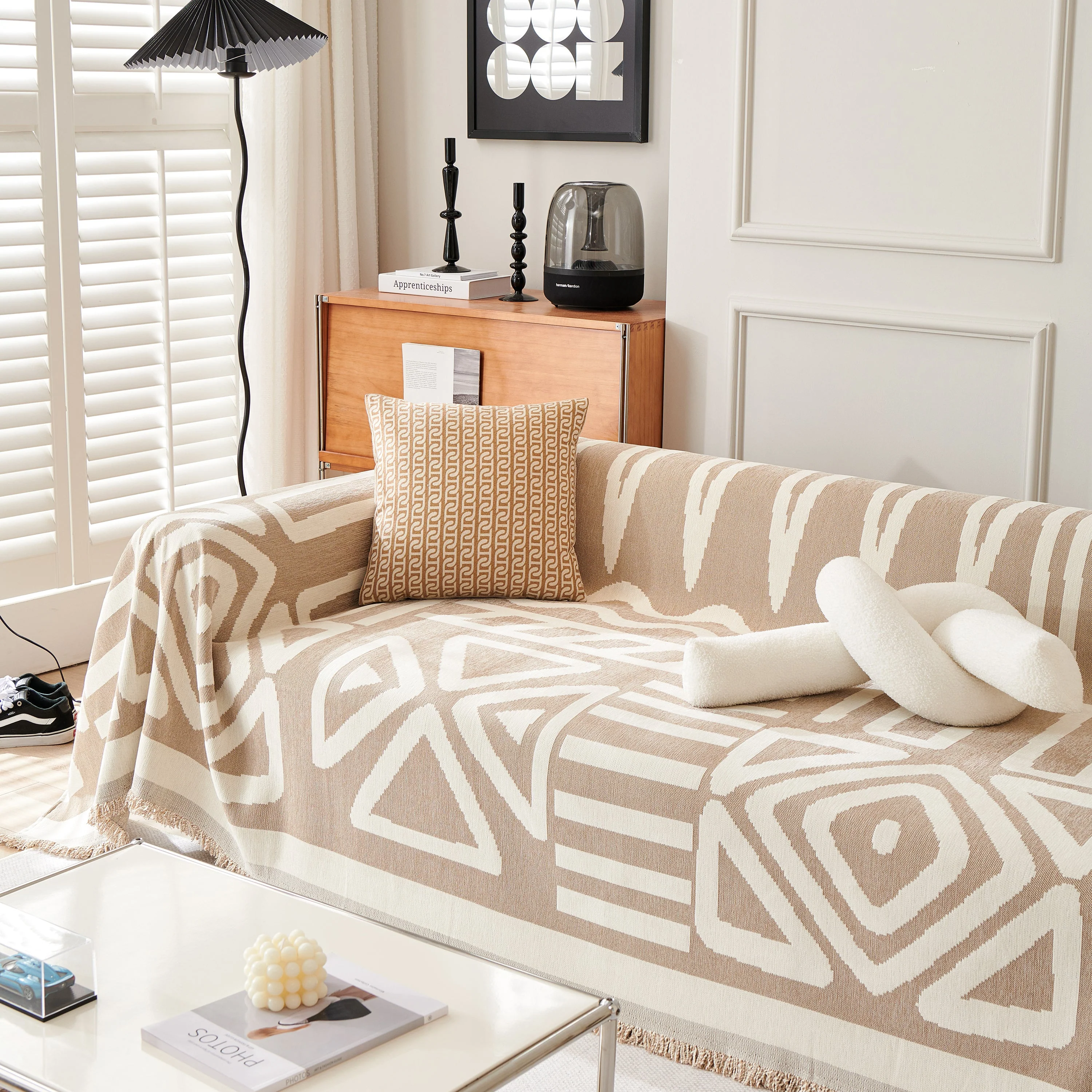 Chenille Geometric Sofa Throw Blanket, Boho Washable Furniture Throw Covers for Sofa - Image 70