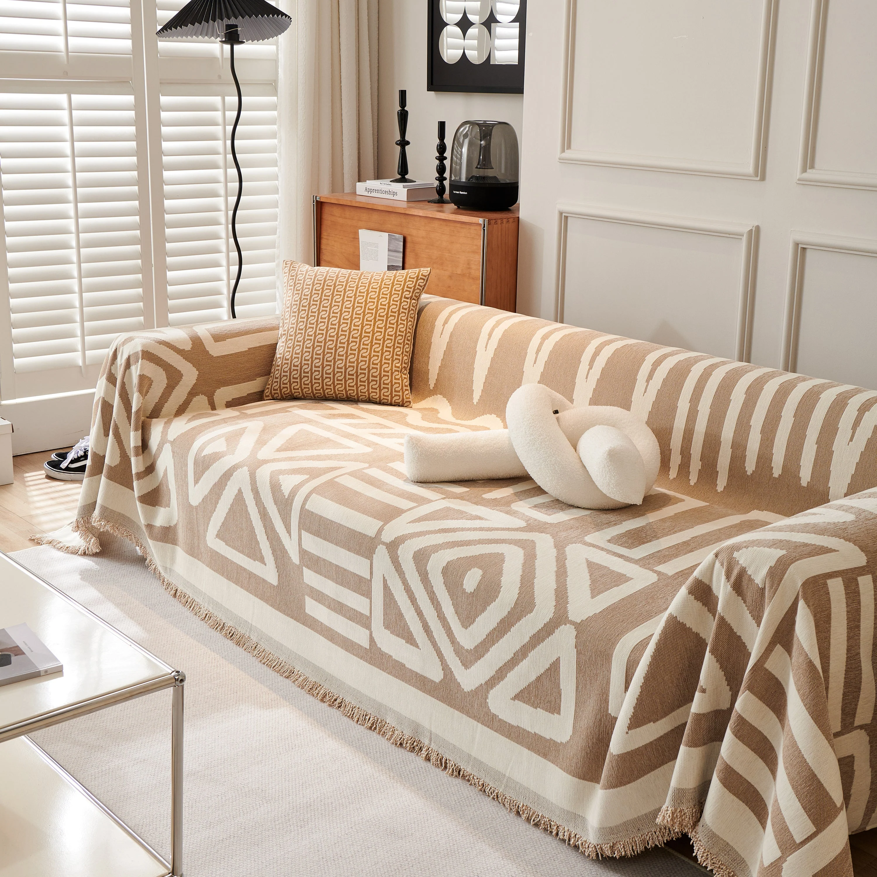 Chenille Geometric Sofa Throw Blanket, Boho Washable Furniture Throw Covers for Sofa - Image 71