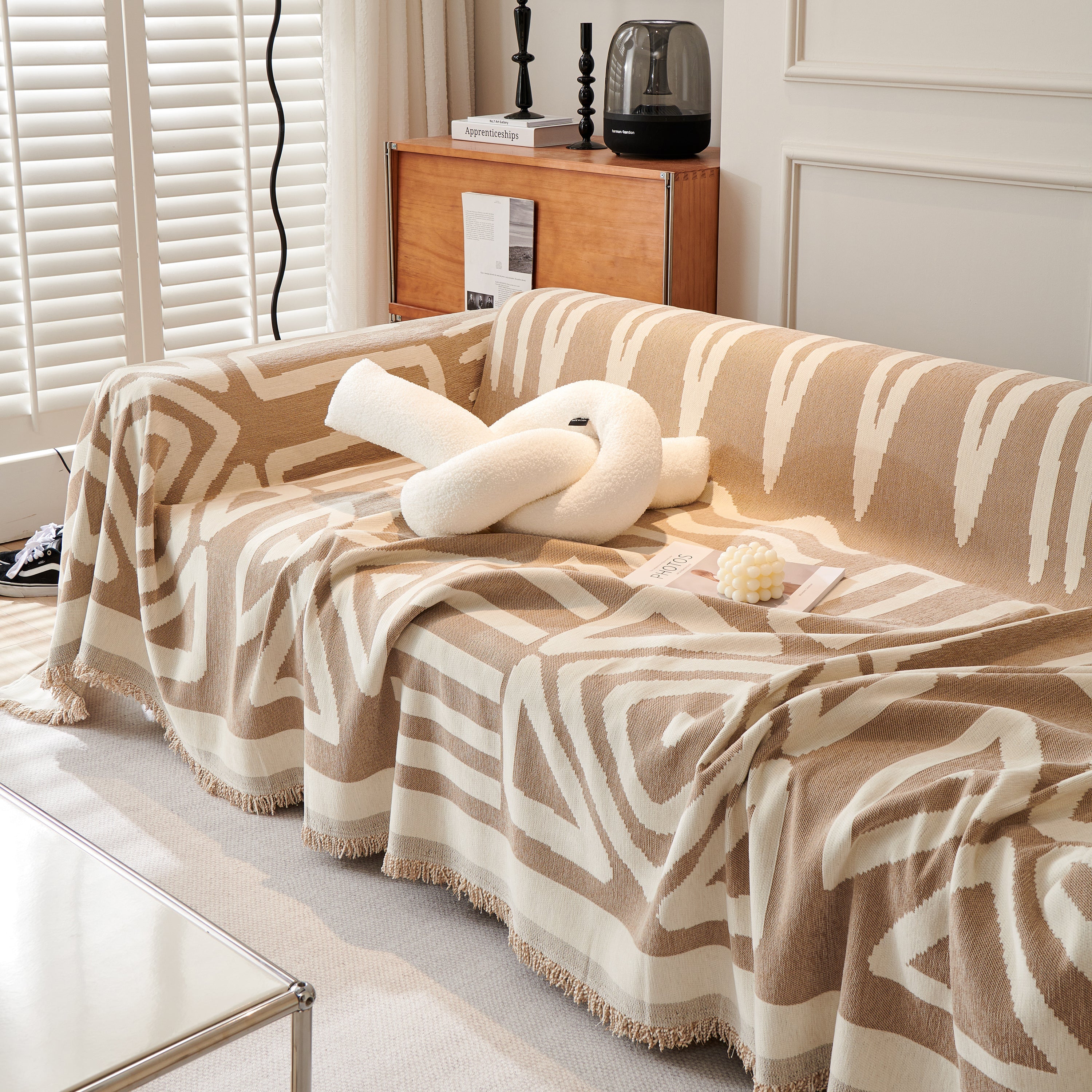 Chenille Geometric Sofa Throw Blanket, Boho Washable Furniture Throw Covers for Sofa - Image 75