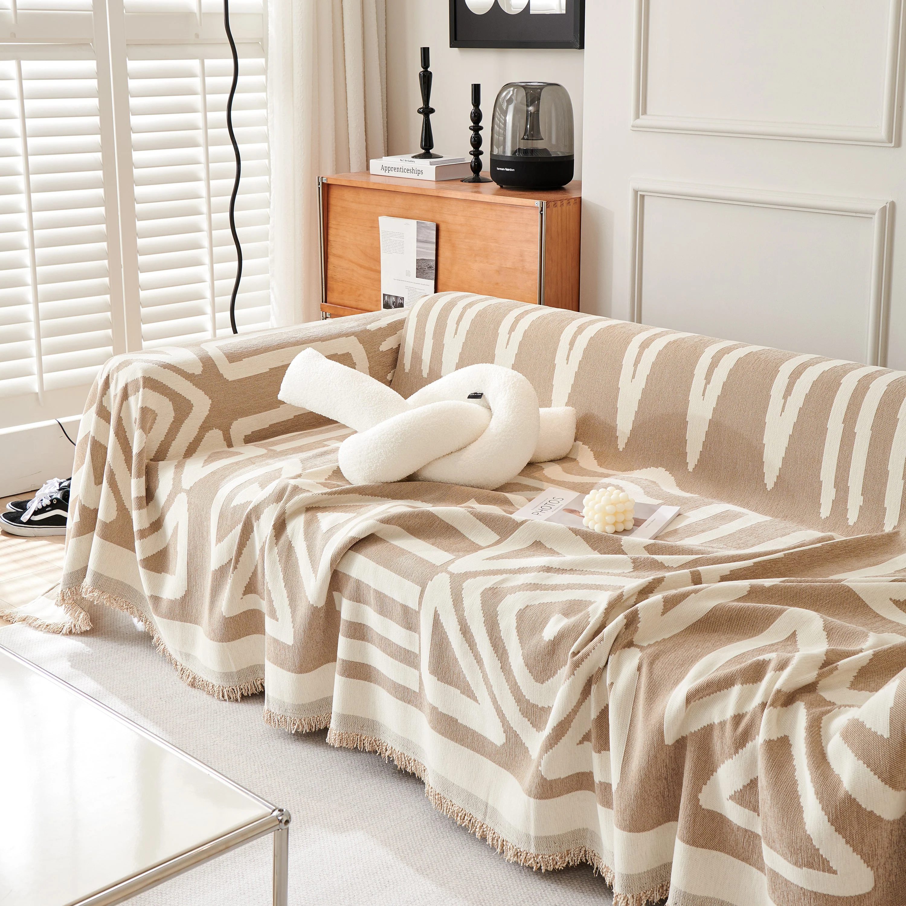 Chenille Geometric Sofa Throw Blanket, Boho Washable Furniture Throw Covers for Sofa - Image 76