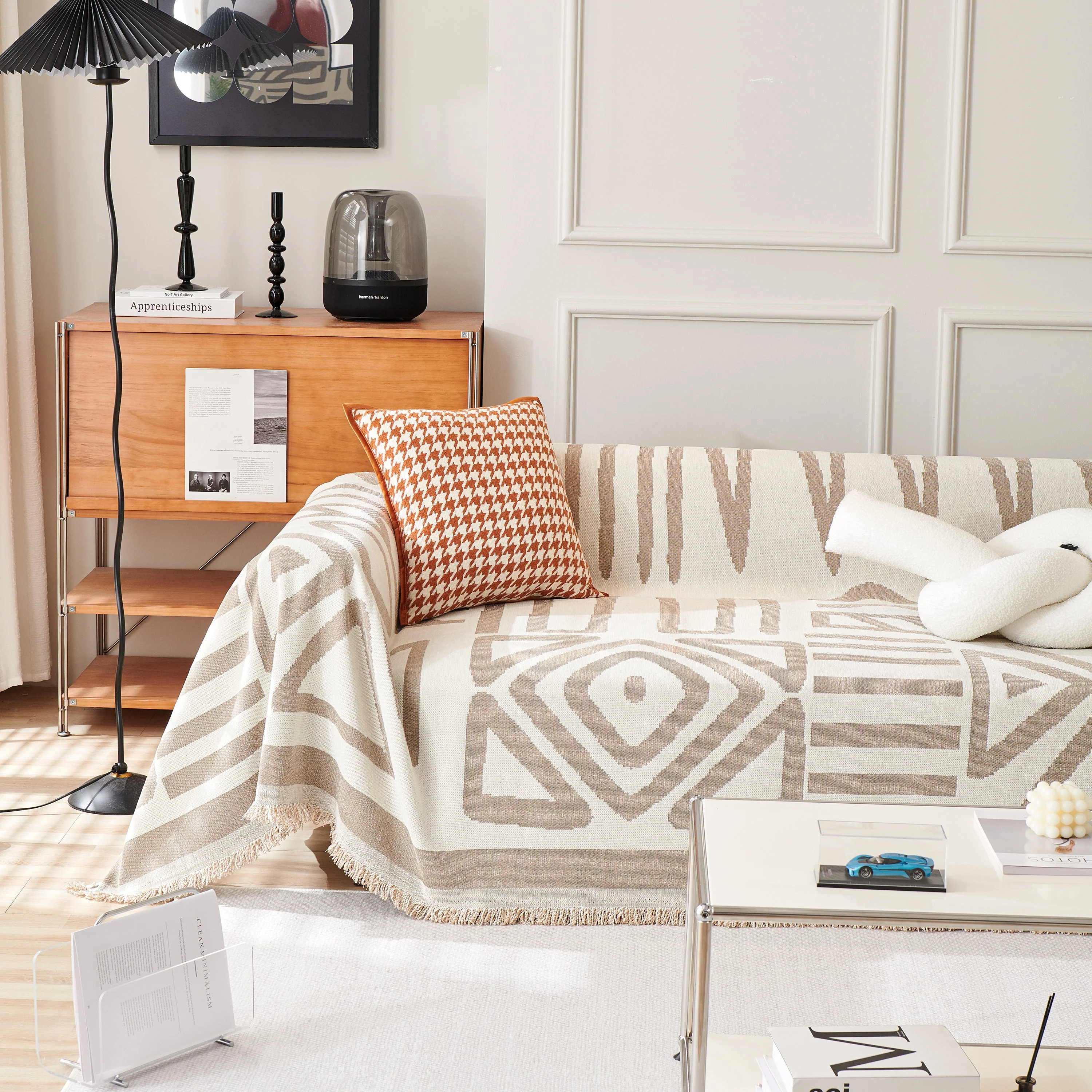 Chenille Geometric Sofa Throw Blanket, Boho Washable Furniture Throw Covers for Sofa - Image 85