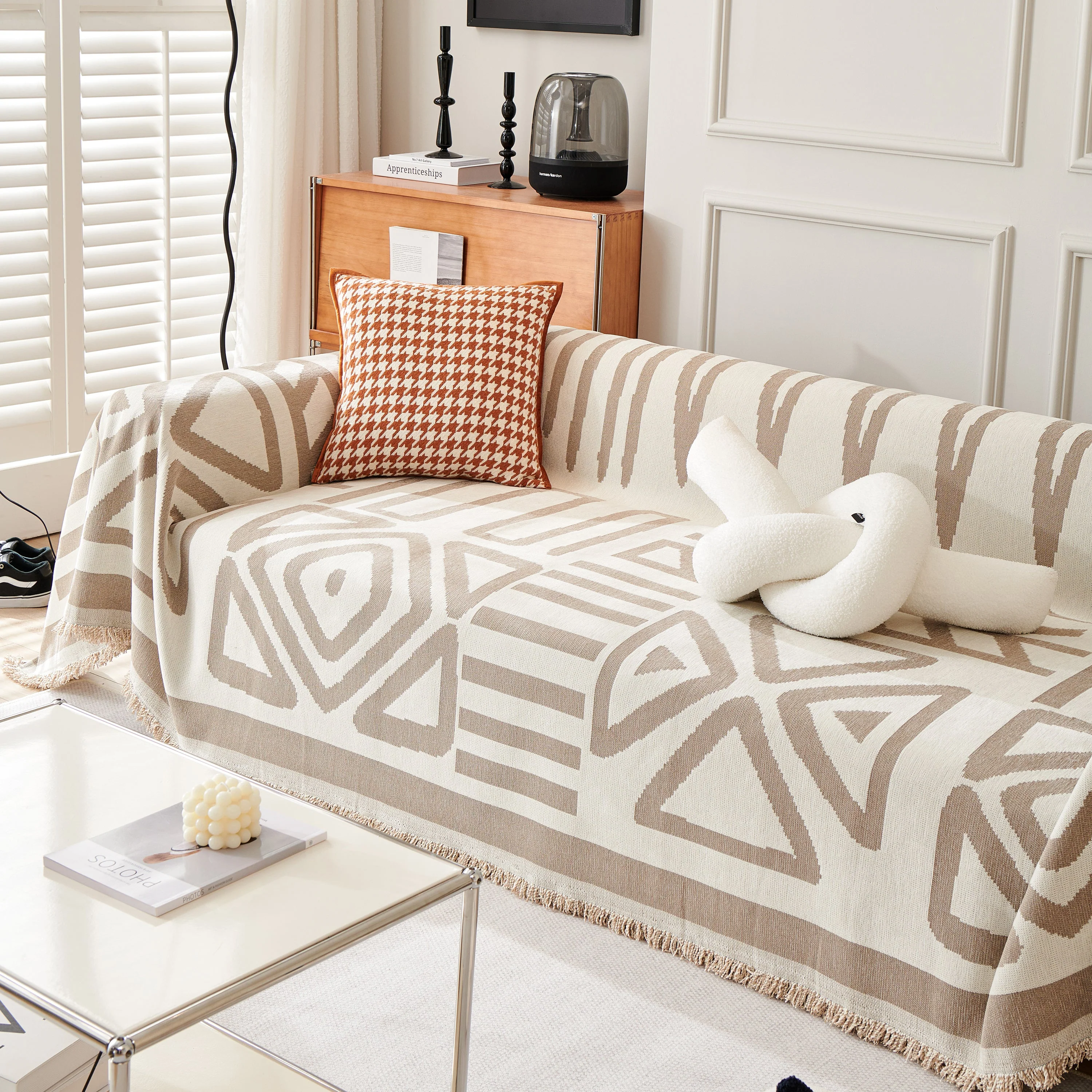 Chenille Geometric Sofa Throw Blanket, Boho Washable Furniture Throw Covers for Sofa - Image 88