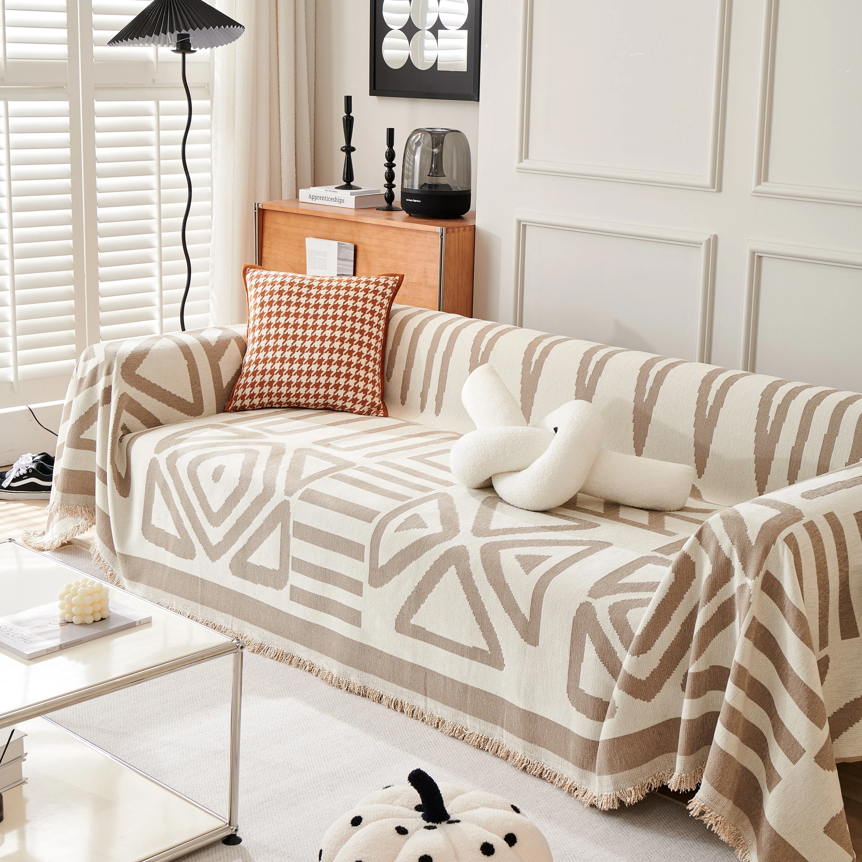 Chenille Geometric Sofa Throw Blanket, Boho Washable Furniture Throw Covers for Sofa - Image 89