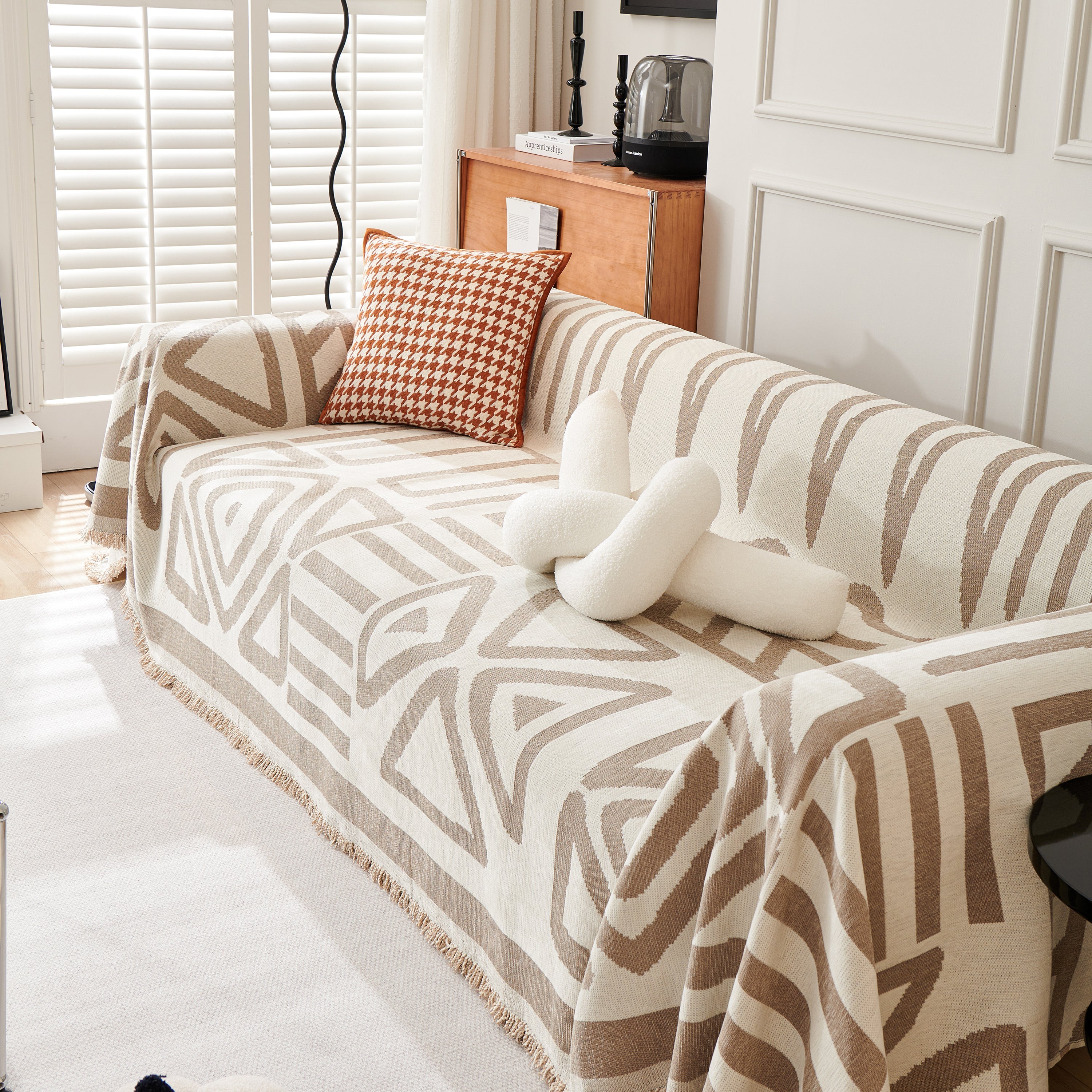 Chenille Geometric Sofa Throw Blanket, Boho Washable Furniture Throw Covers for Sofa - Image 90